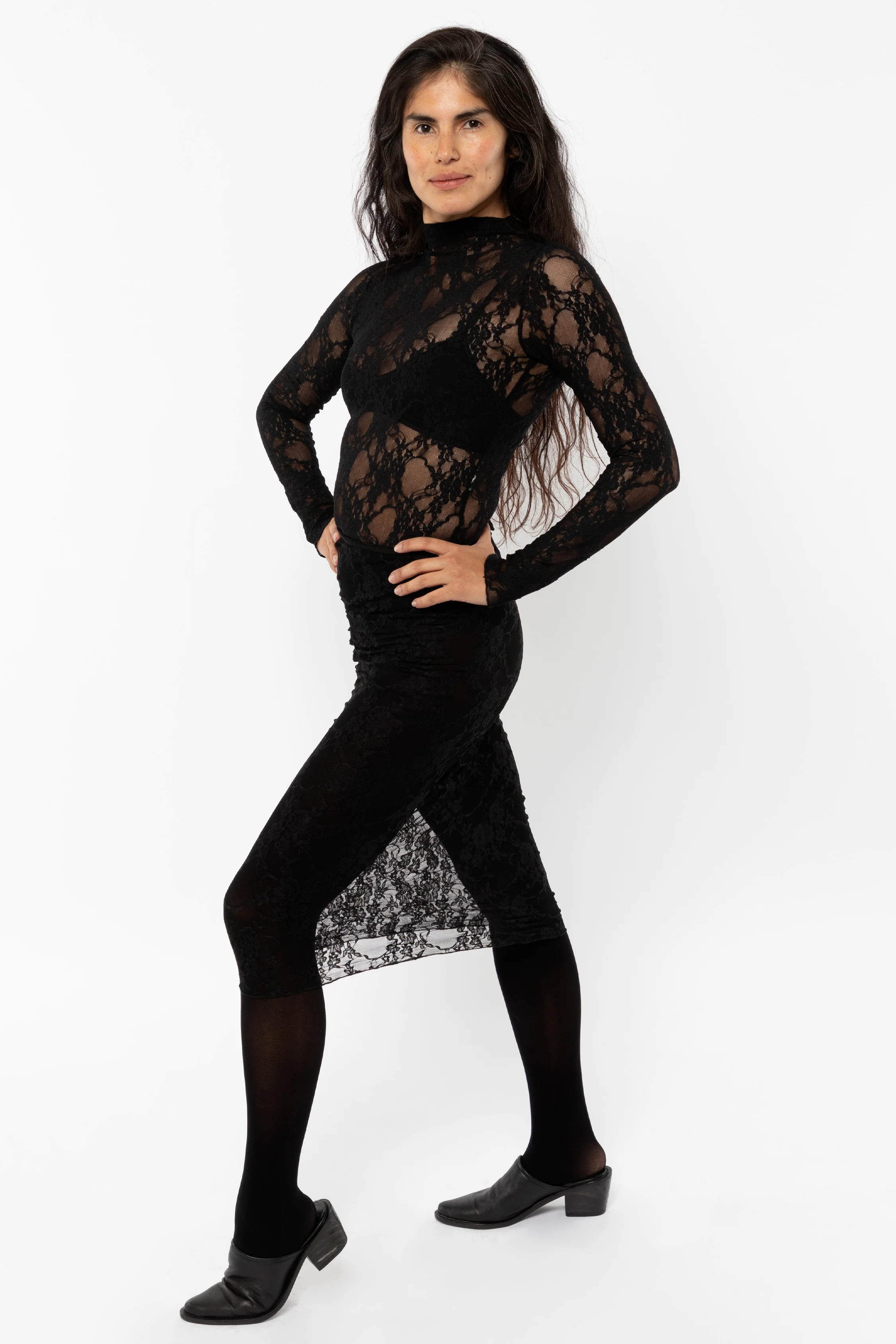 FNS301 - Floral Lace Pencil Skirt - Image 6