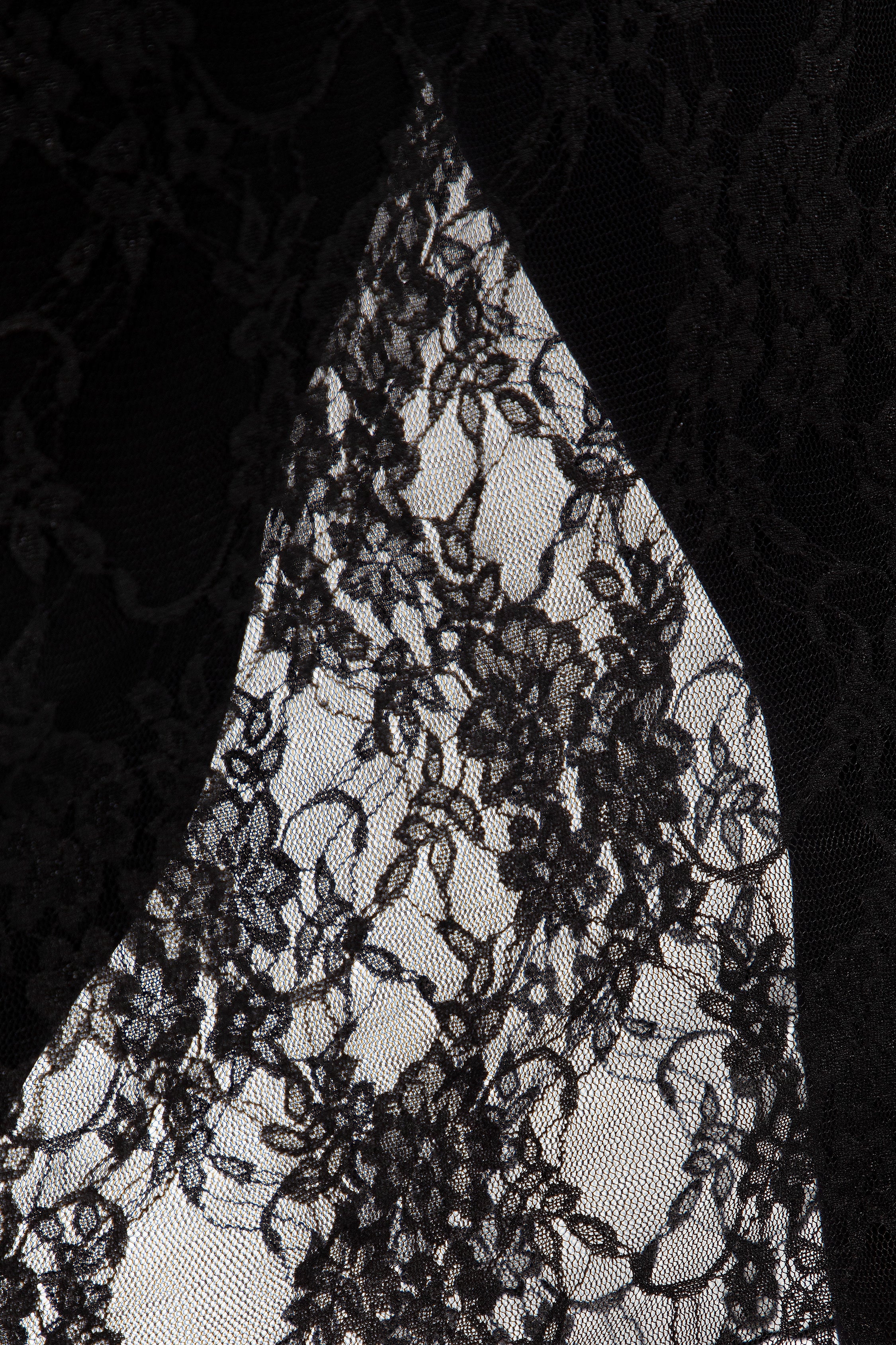 FNS301 - Floral Lace Pencil Skirt - Image 7