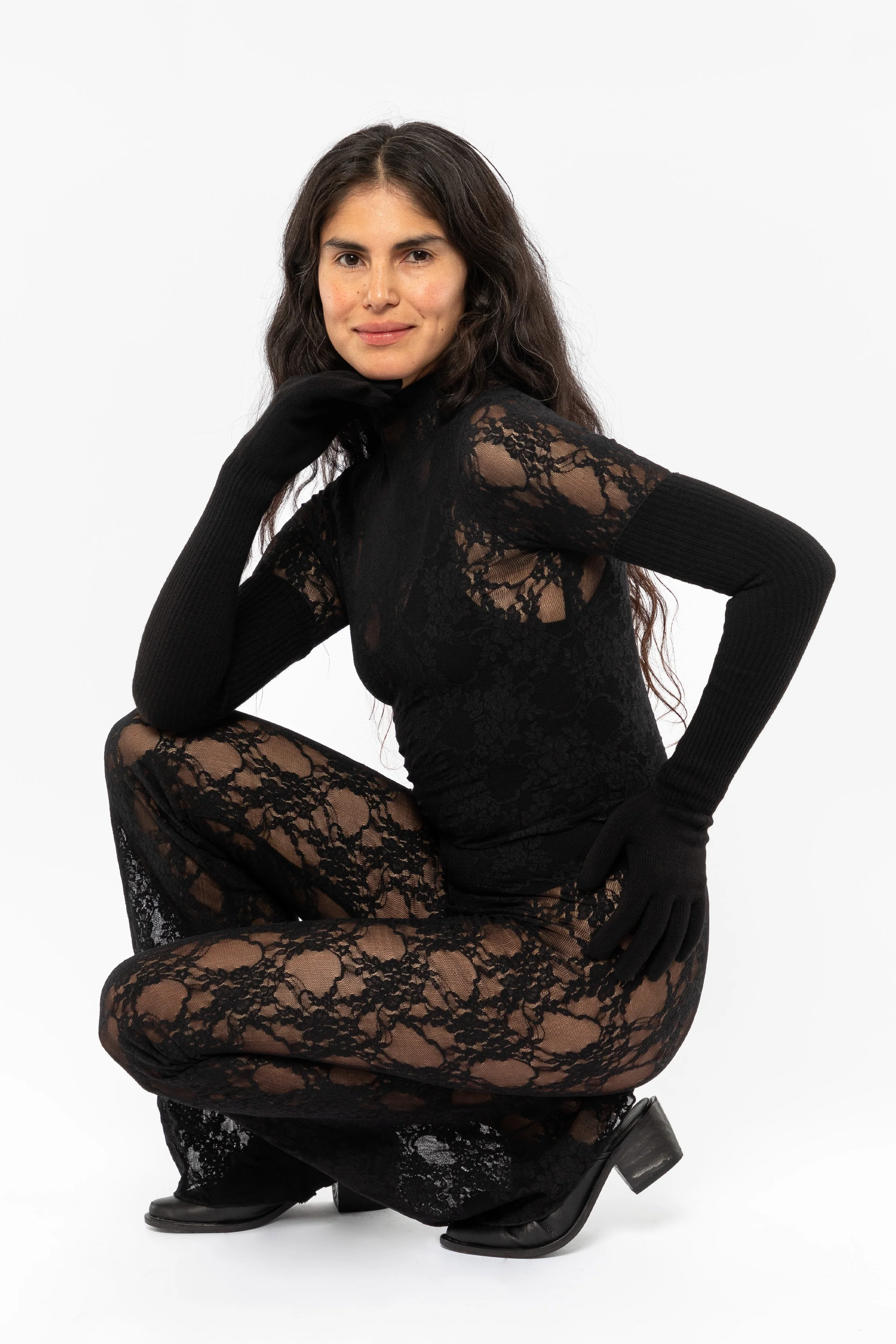 FNS300 - Floral Lace Flare Leggings - Image 16