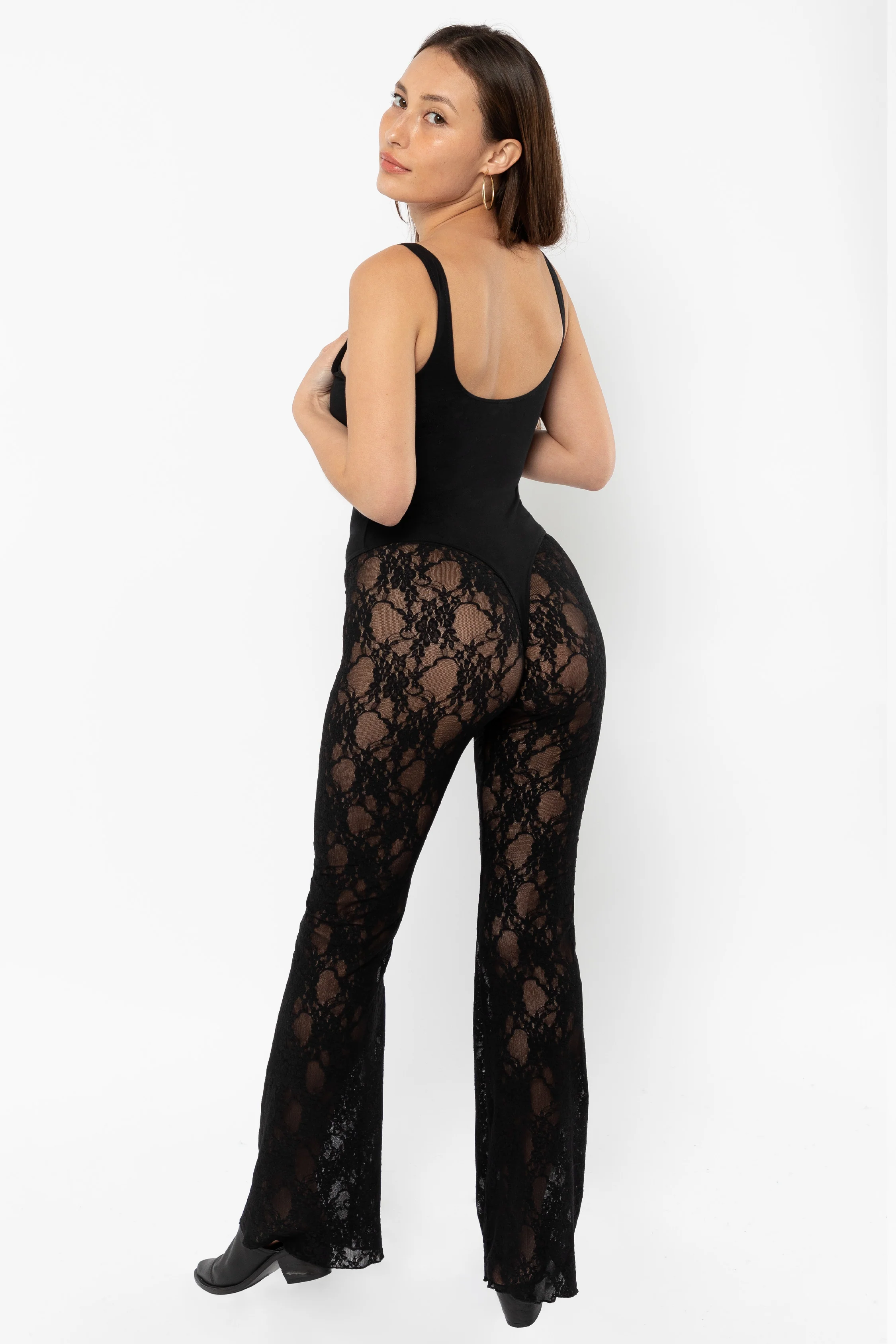 FNS300 - Floral Lace Flare Leggings - Image 7