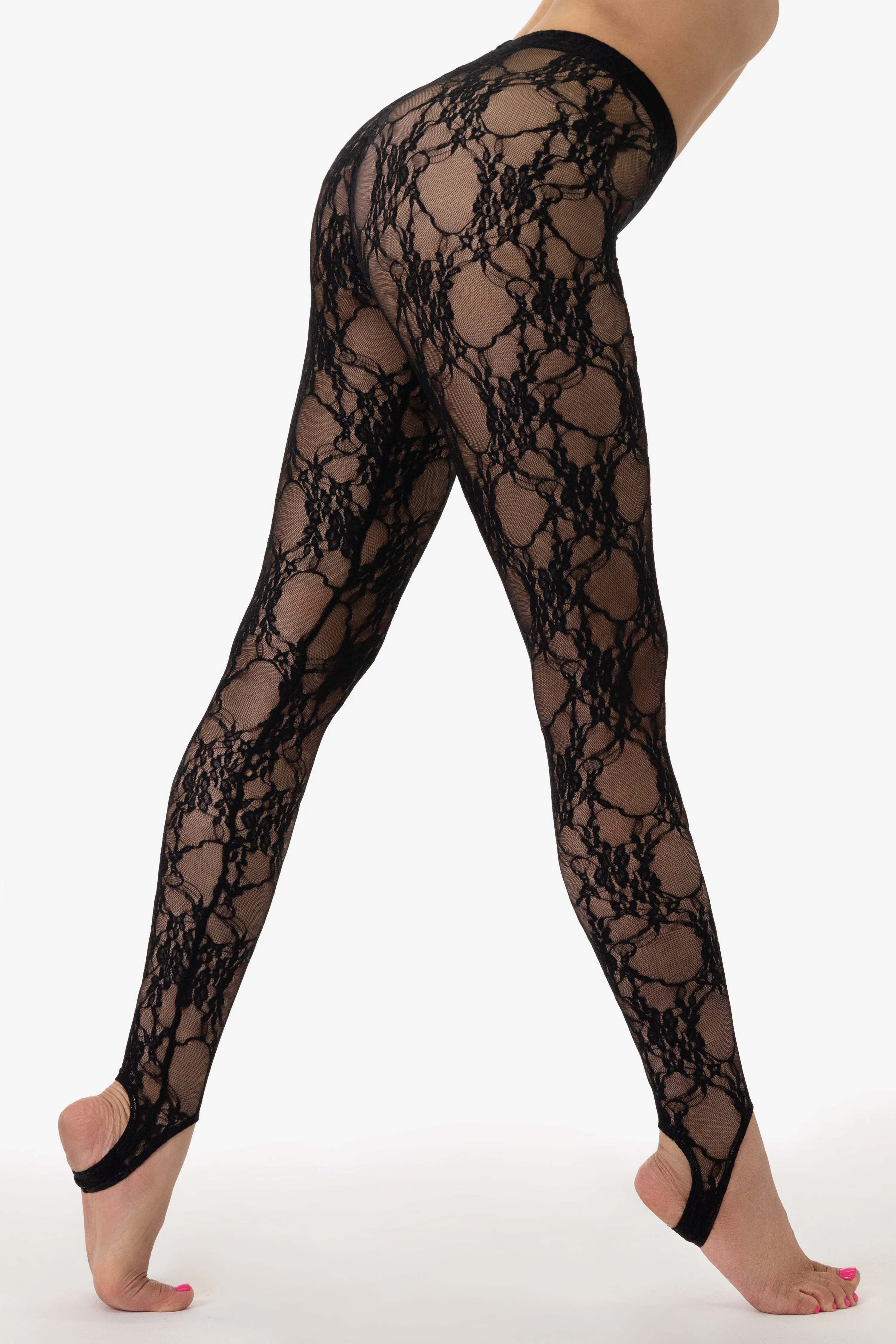 FNS3269 - Floral Lace Stirrup Legging - Image 3