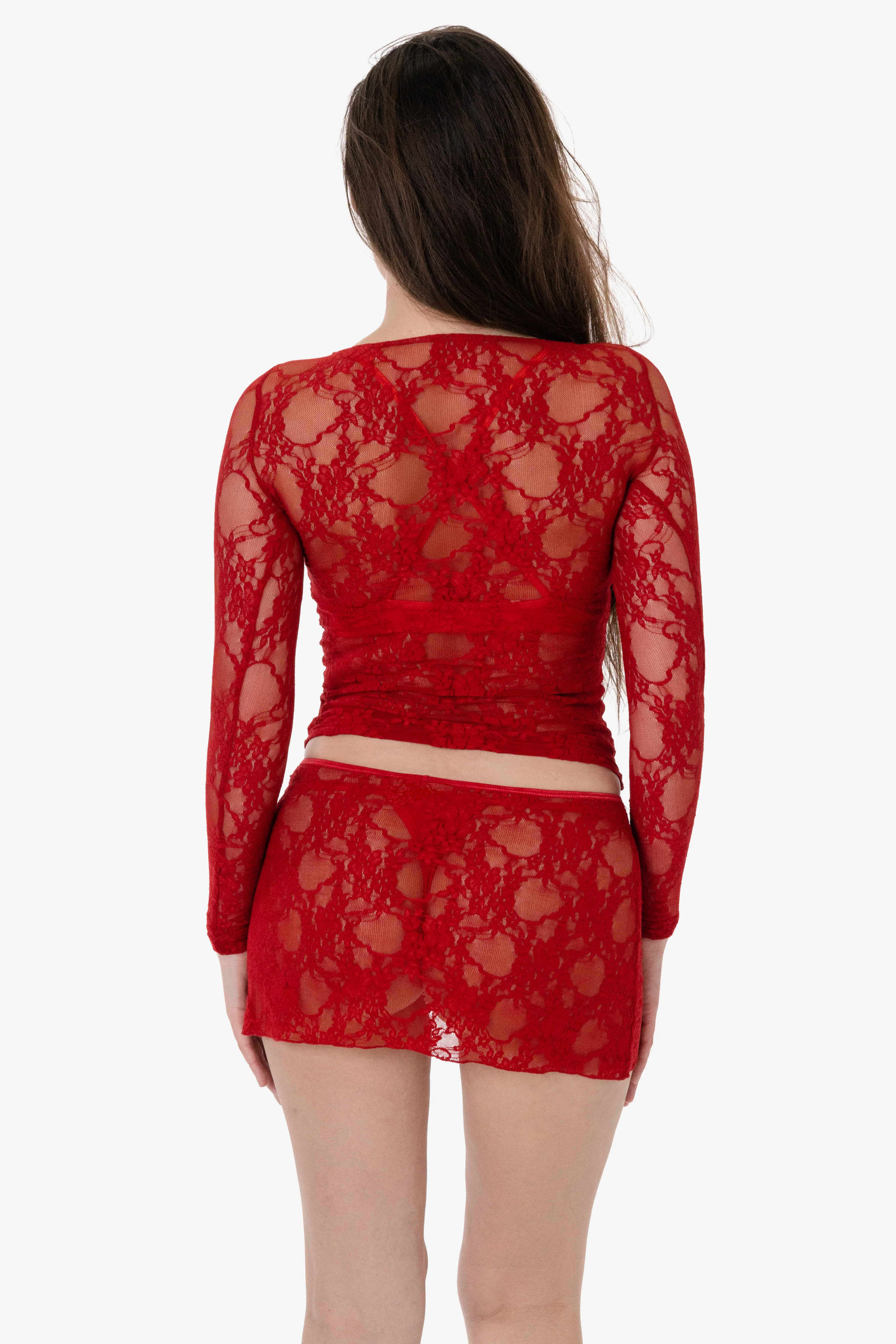 FNS344 - Floral Lace Long Sleeve Boatneck Top - Image 6