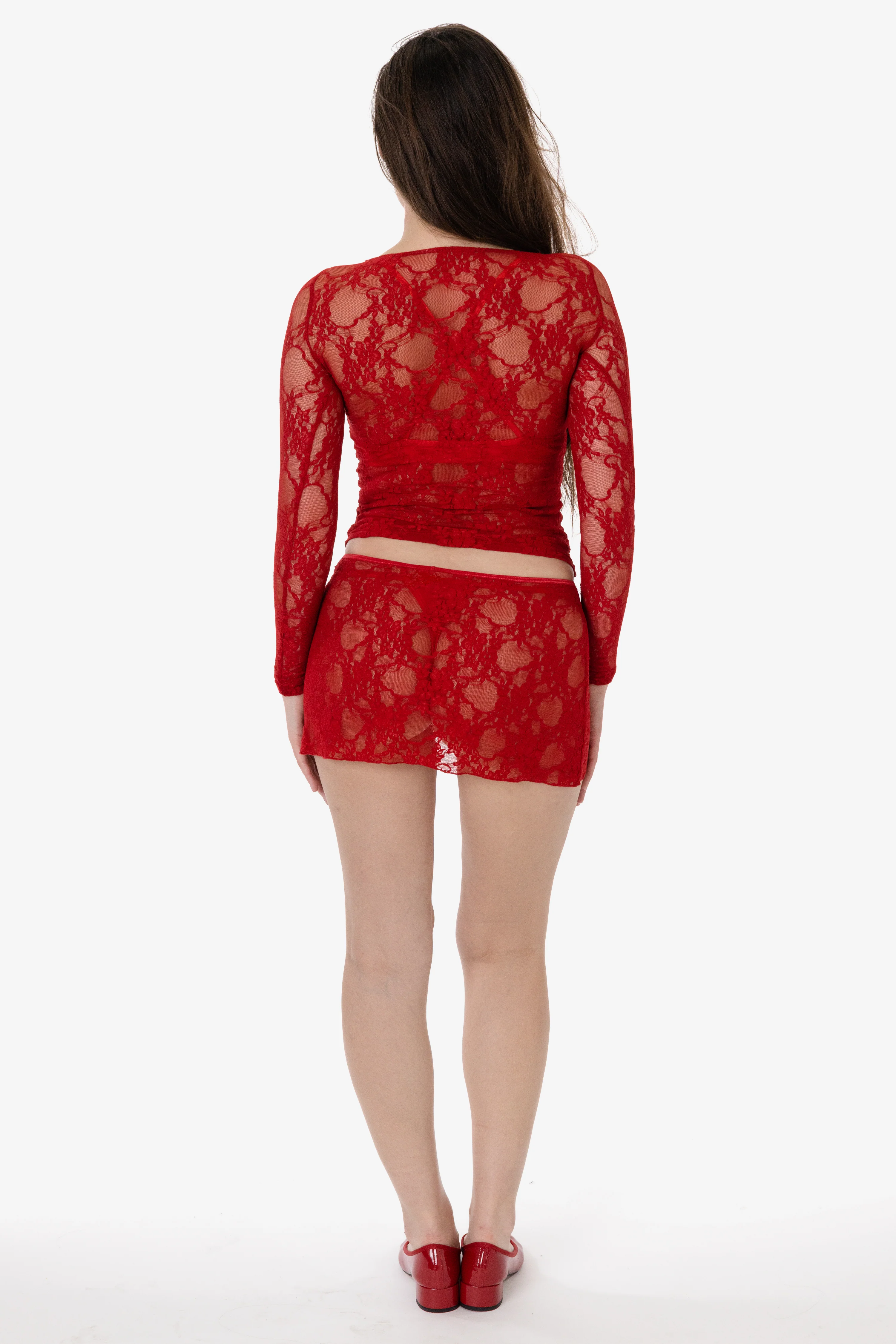 FNS344 - Floral Lace Long Sleeve Boatneck Top - Image 7