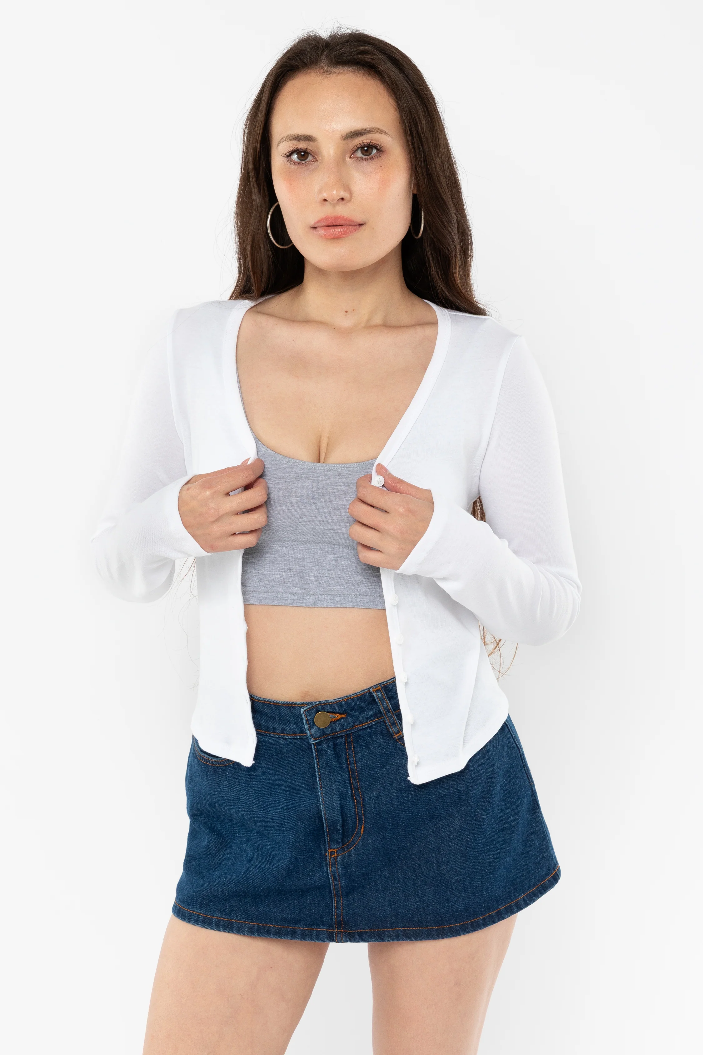 FR0114 - Flex Rib V Neck Button Up Top - Image 5