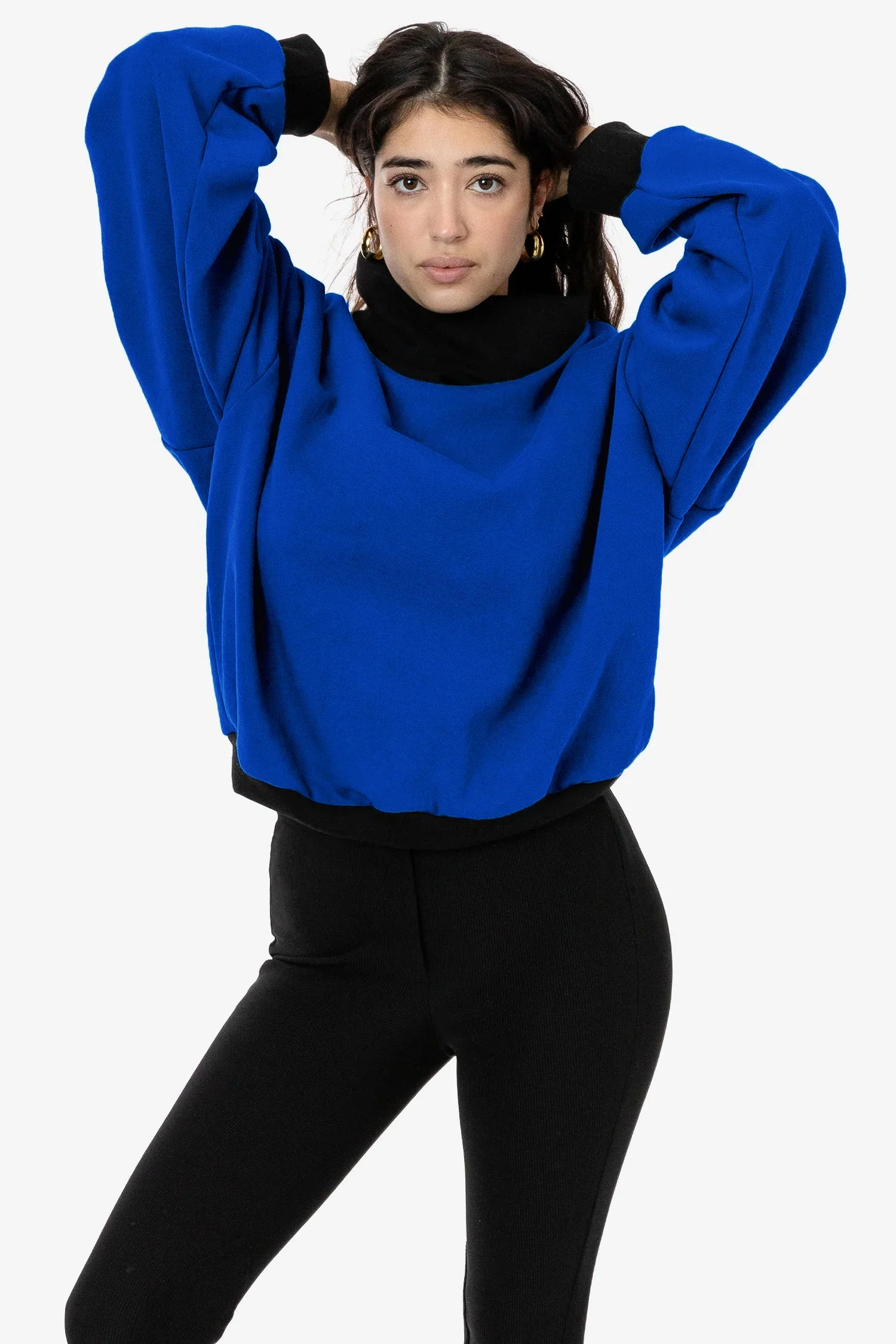 HF-313 - Heavy Fleece Oversized Turtleneck Sweater with Contrast Rib - Image 11