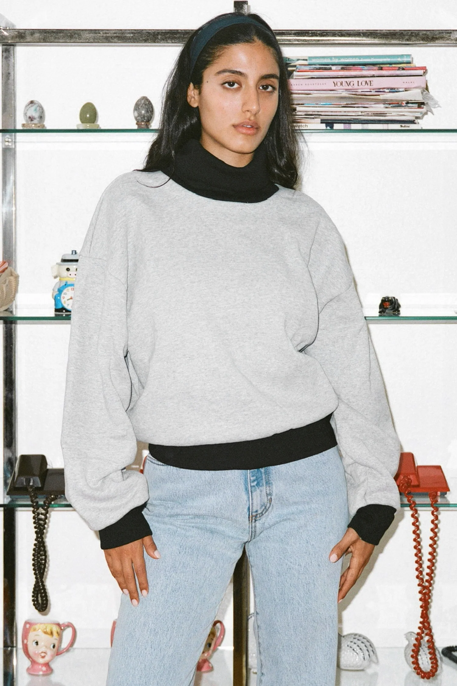 HF-313 - Heavy Fleece Oversized Turtleneck Sweater with Contrast Rib - Image 17