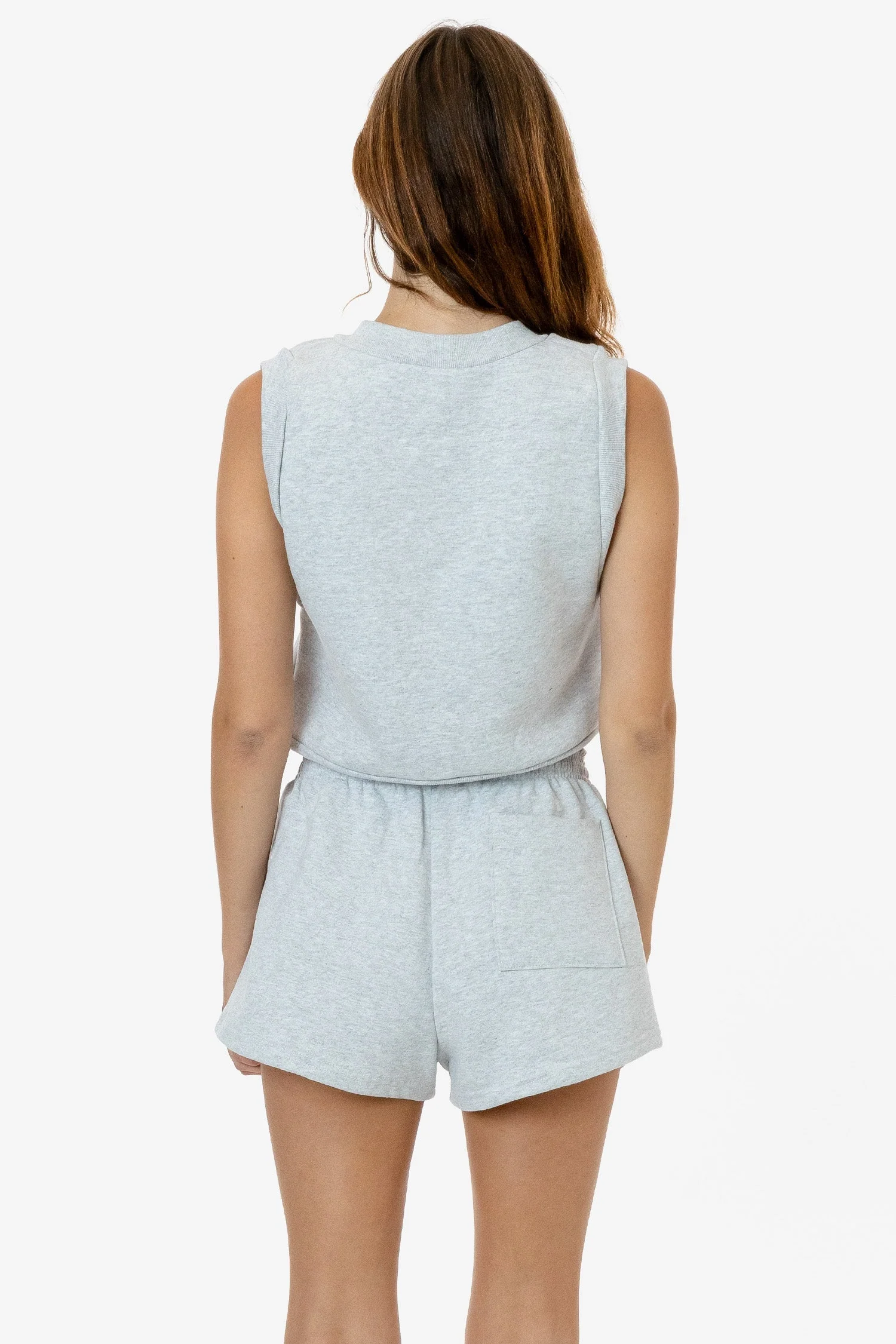 HF-357 - Heavy Fleece Cropped V-neck Vest (Piece Dye) - Image 3