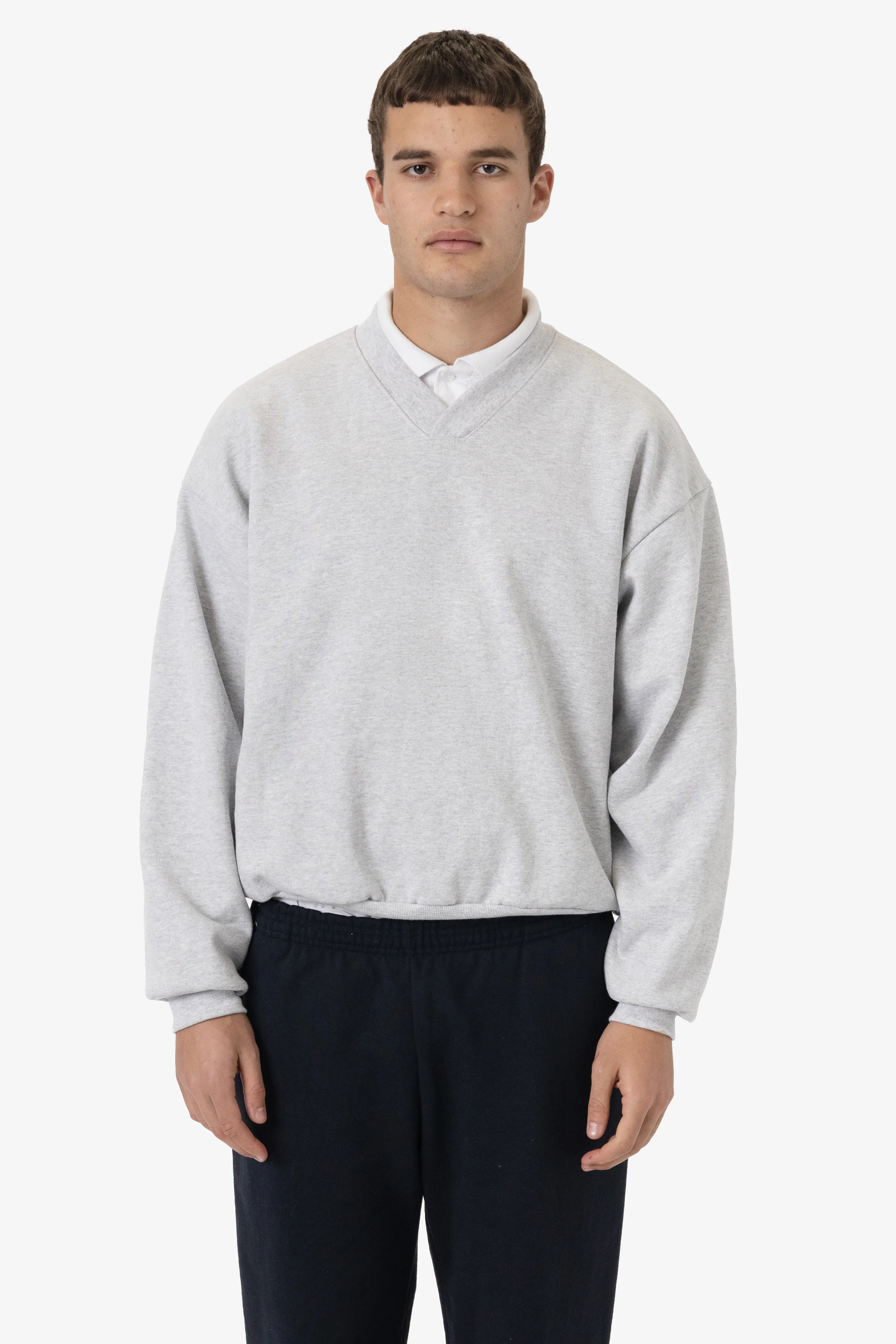 HF-56WIDE - Heavy Fleece V-Neck Wide Fit Sweatshirt - Image 3