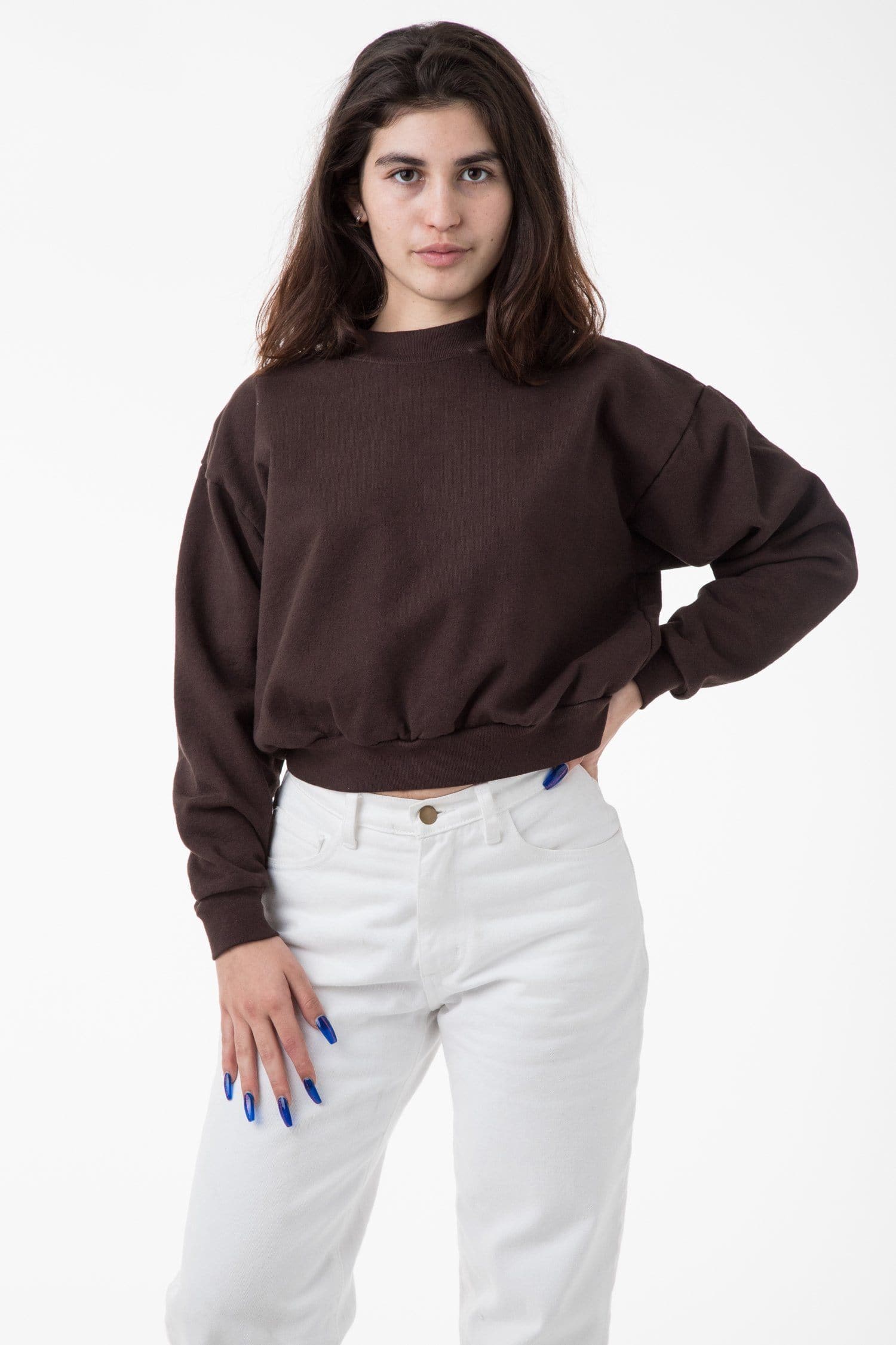 HF06 - Heavy Fleece Cropped Mock Neck Pullover (Garment Dye) - Image 10