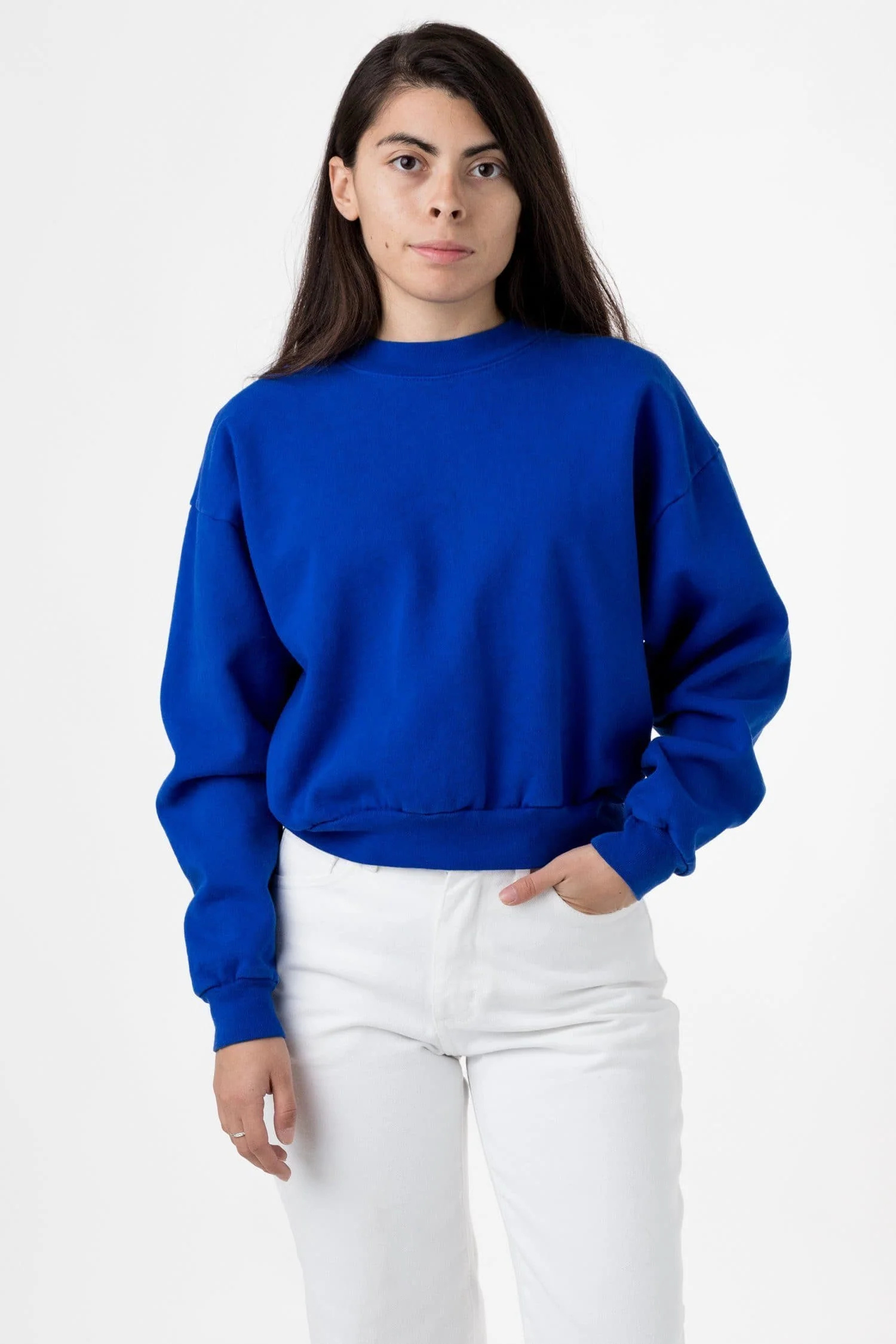 HF06 - Heavy Fleece Cropped Mock Neck Pullover (Garment Dye) - Image 11