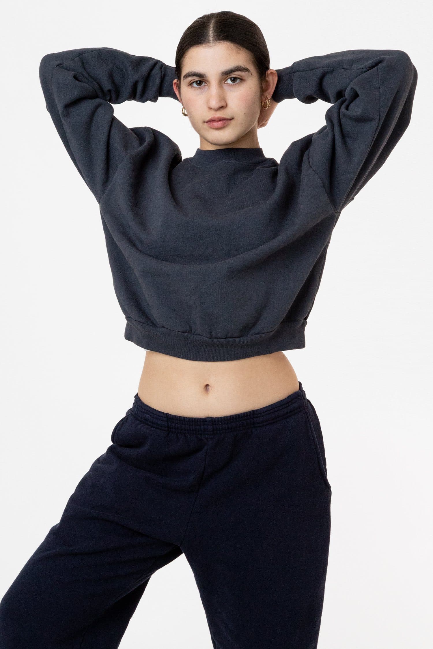 HF06 - Heavy Fleece Cropped Mock Neck Pullover (Garment Dye) - Image 15