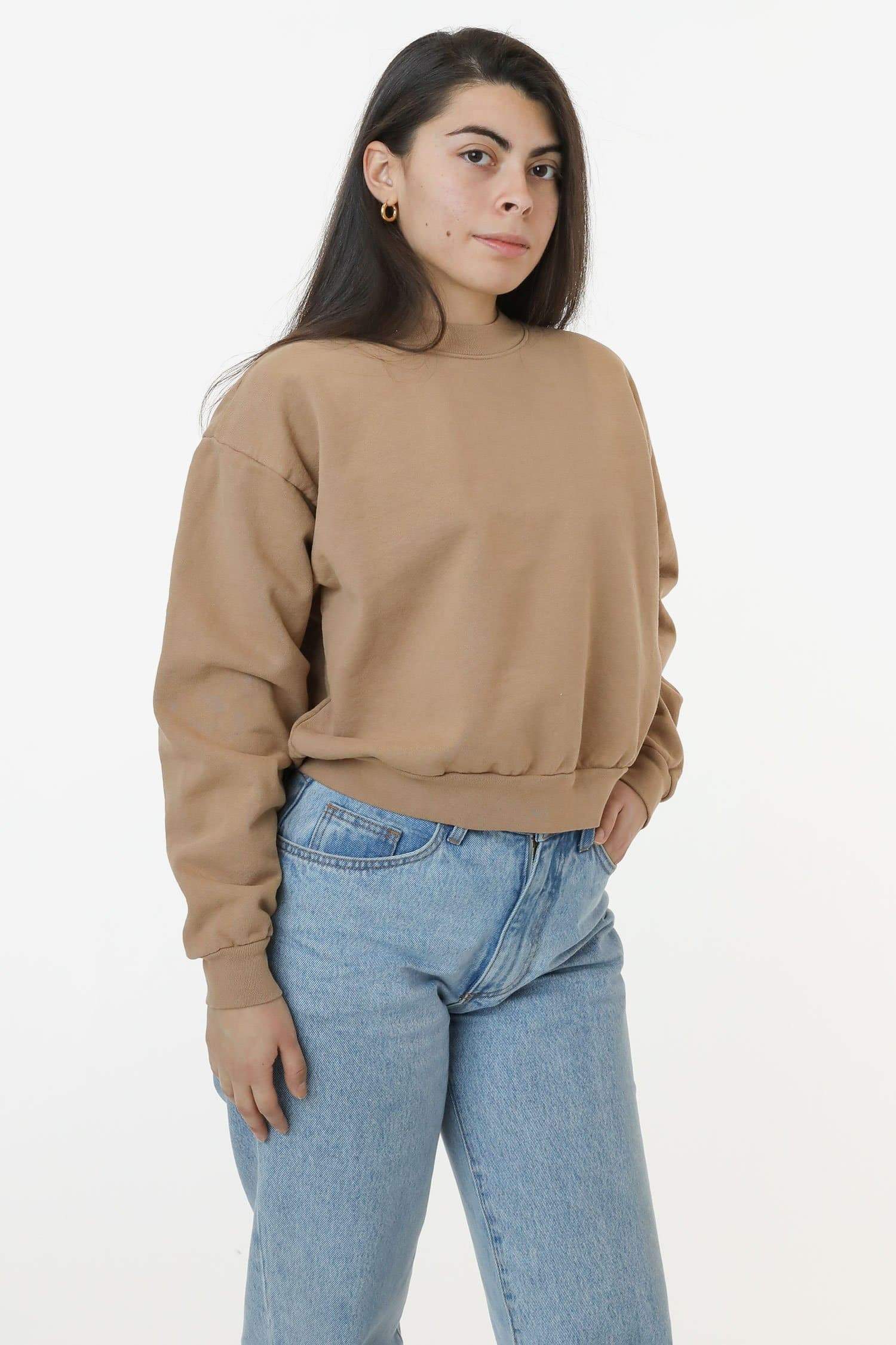 HF06 - Heavy Fleece Cropped Mock Neck Pullover (Garment Dye) - Image 18