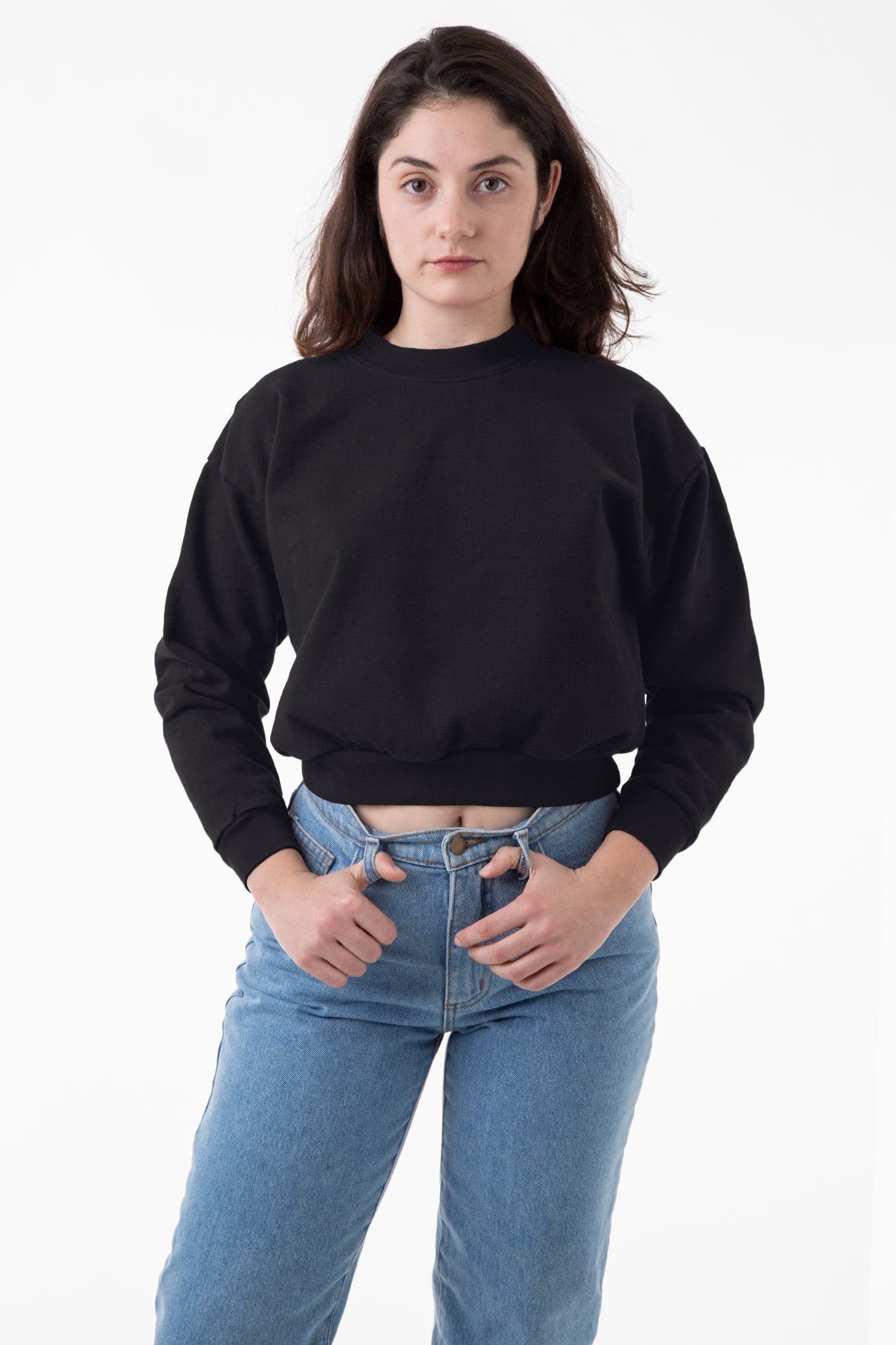 HF06 - Heavy Fleece Cropped Mock Neck Pullover (Garment Dye) - Image 21