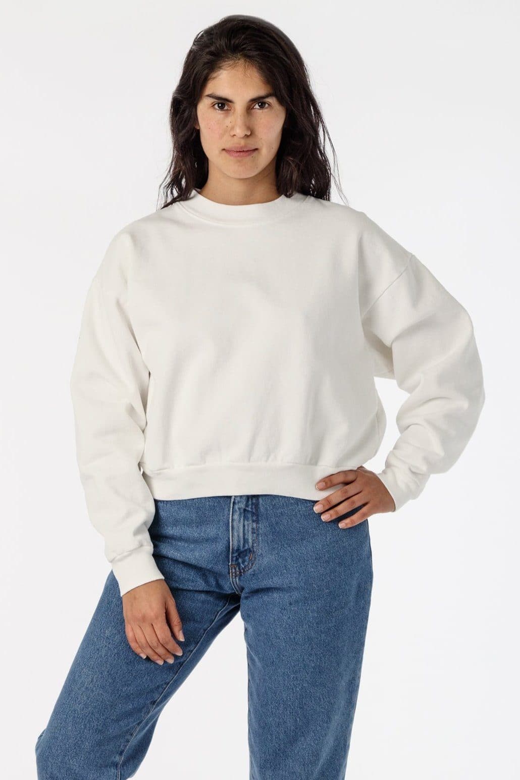 HF06 - Heavy Fleece Cropped Mock Neck Pullover (Garment Dye) - Image 22