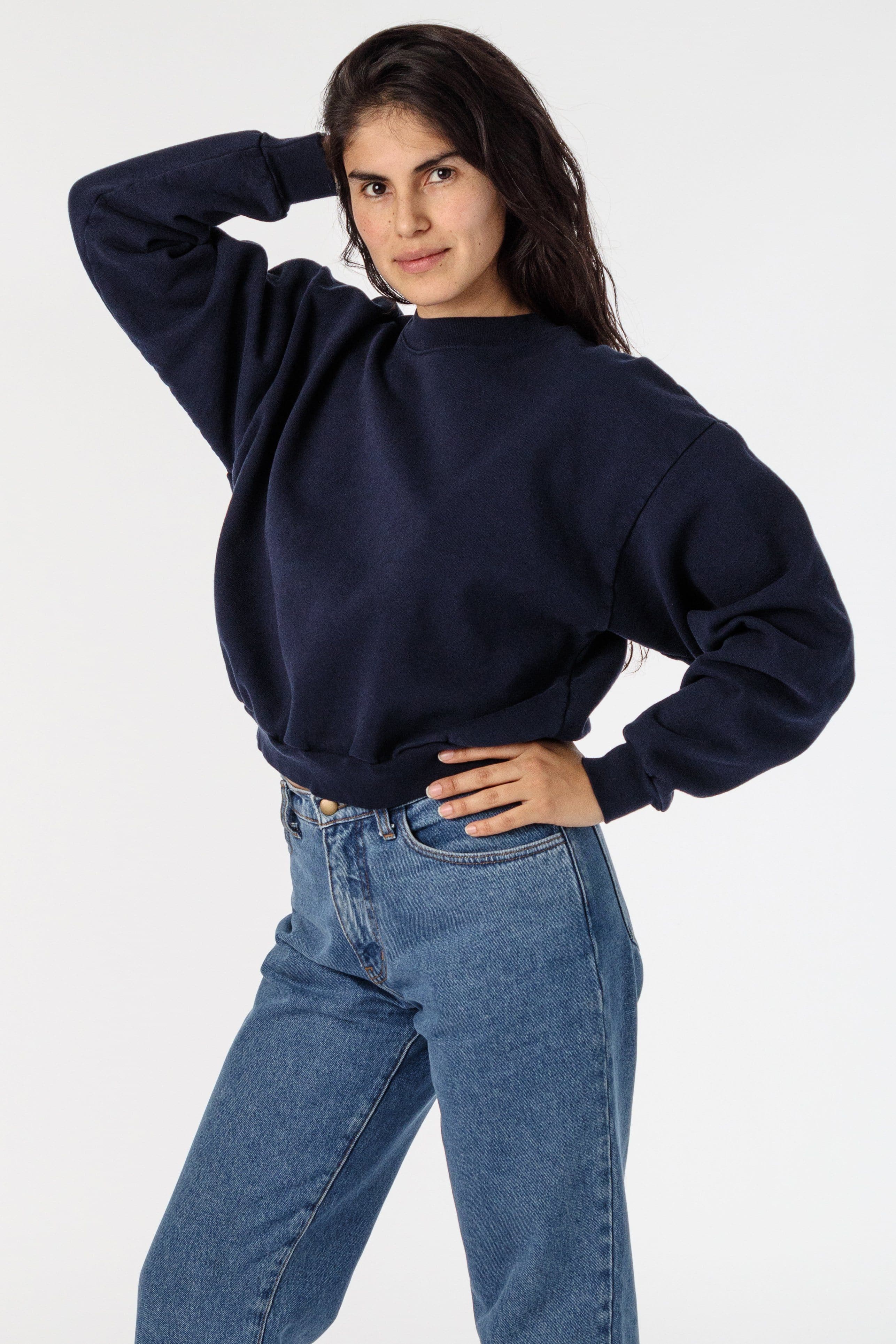 HF06 - Heavy Fleece Cropped Mock Neck Pullover (Garment Dye) - Image 24