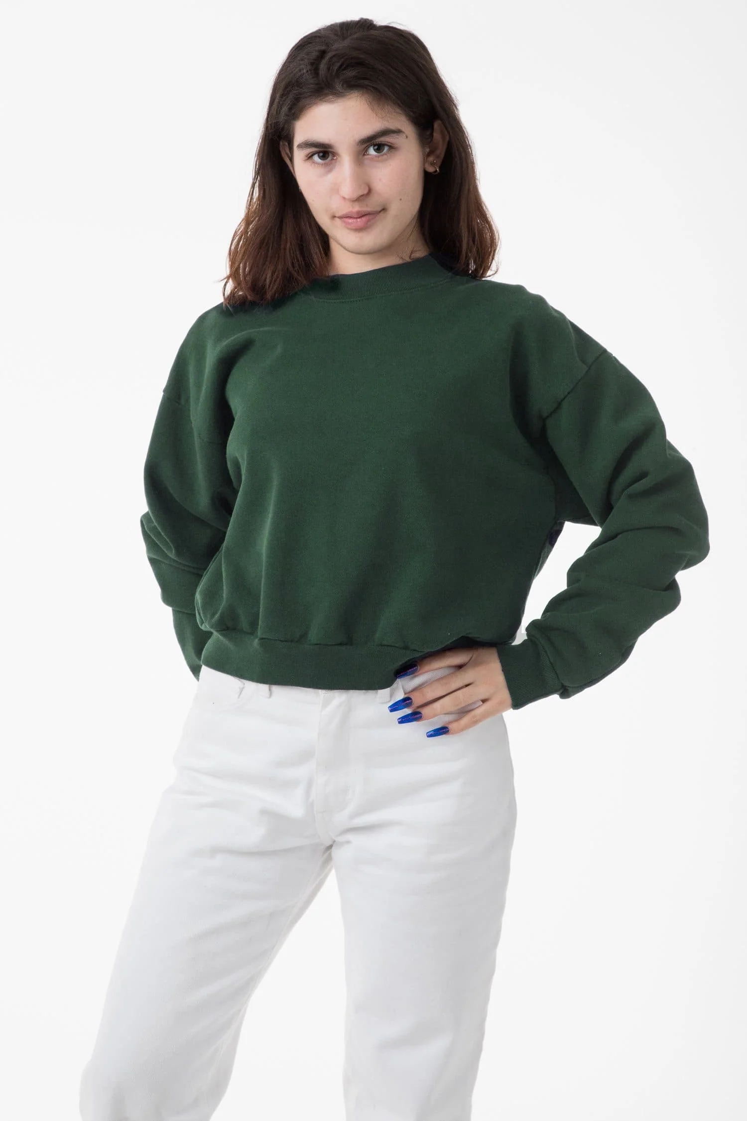 HF06 - Heavy Fleece Cropped Mock Neck Pullover (Garment Dye) - Image 29