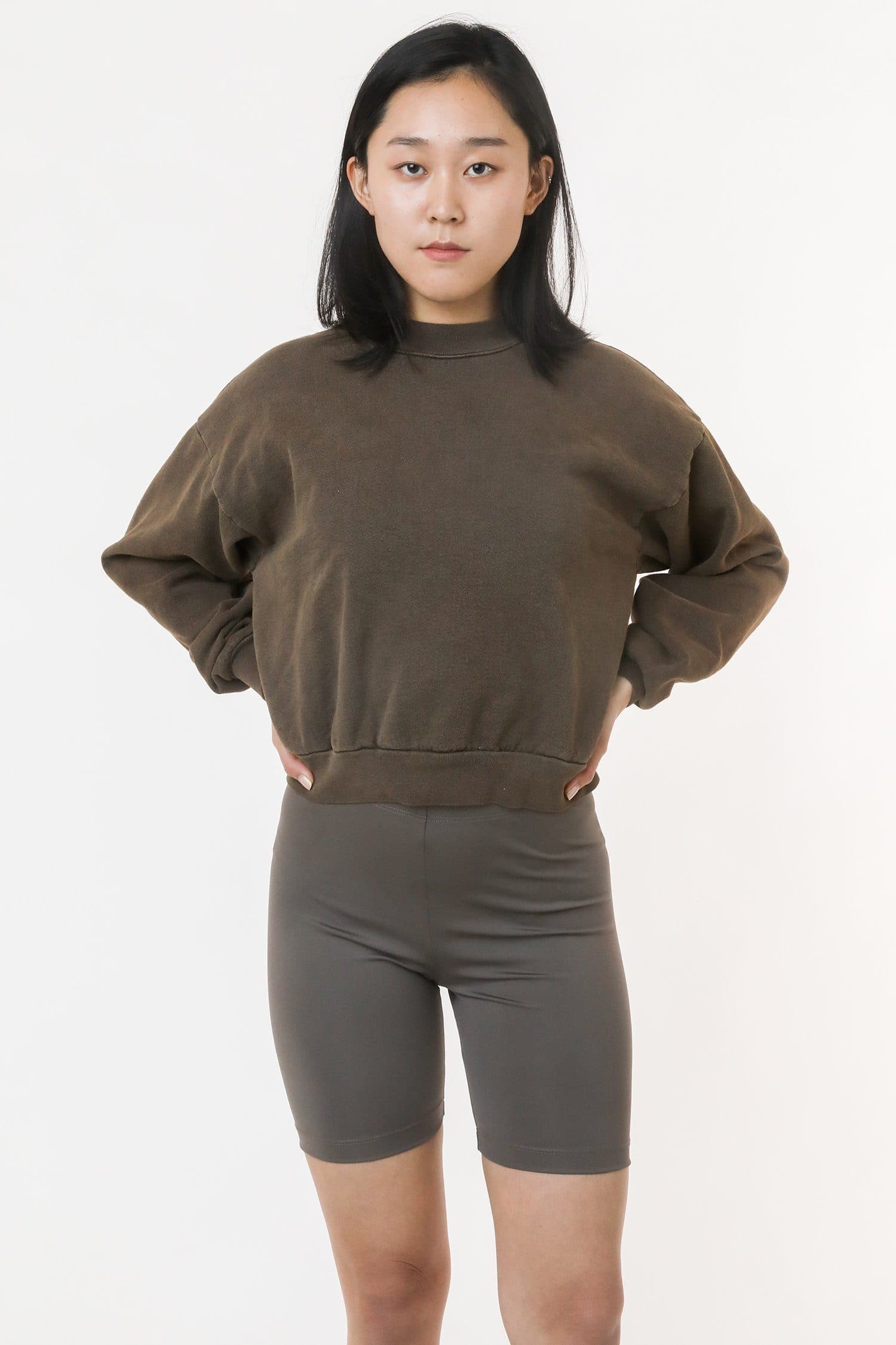 HF06 - Heavy Fleece Cropped Mock Neck Pullover (Garment Dye) - Image 33