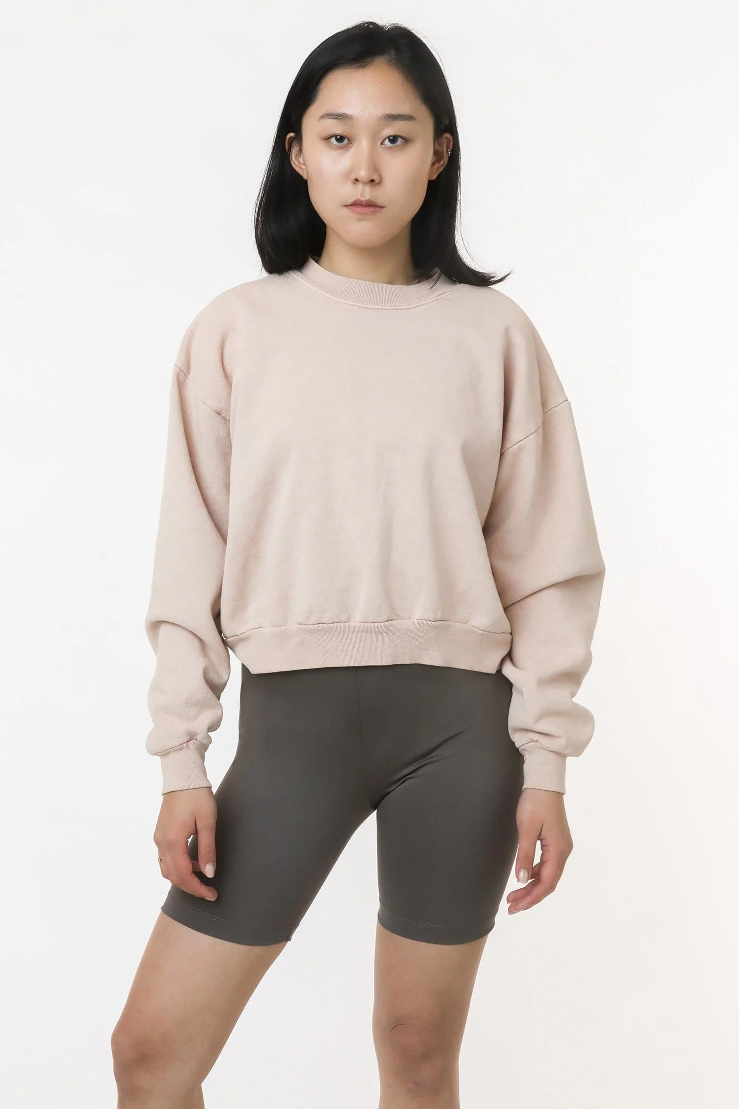 HF06 - Heavy Fleece Cropped Mock Neck Pullover (Garment Dye) - Image 36