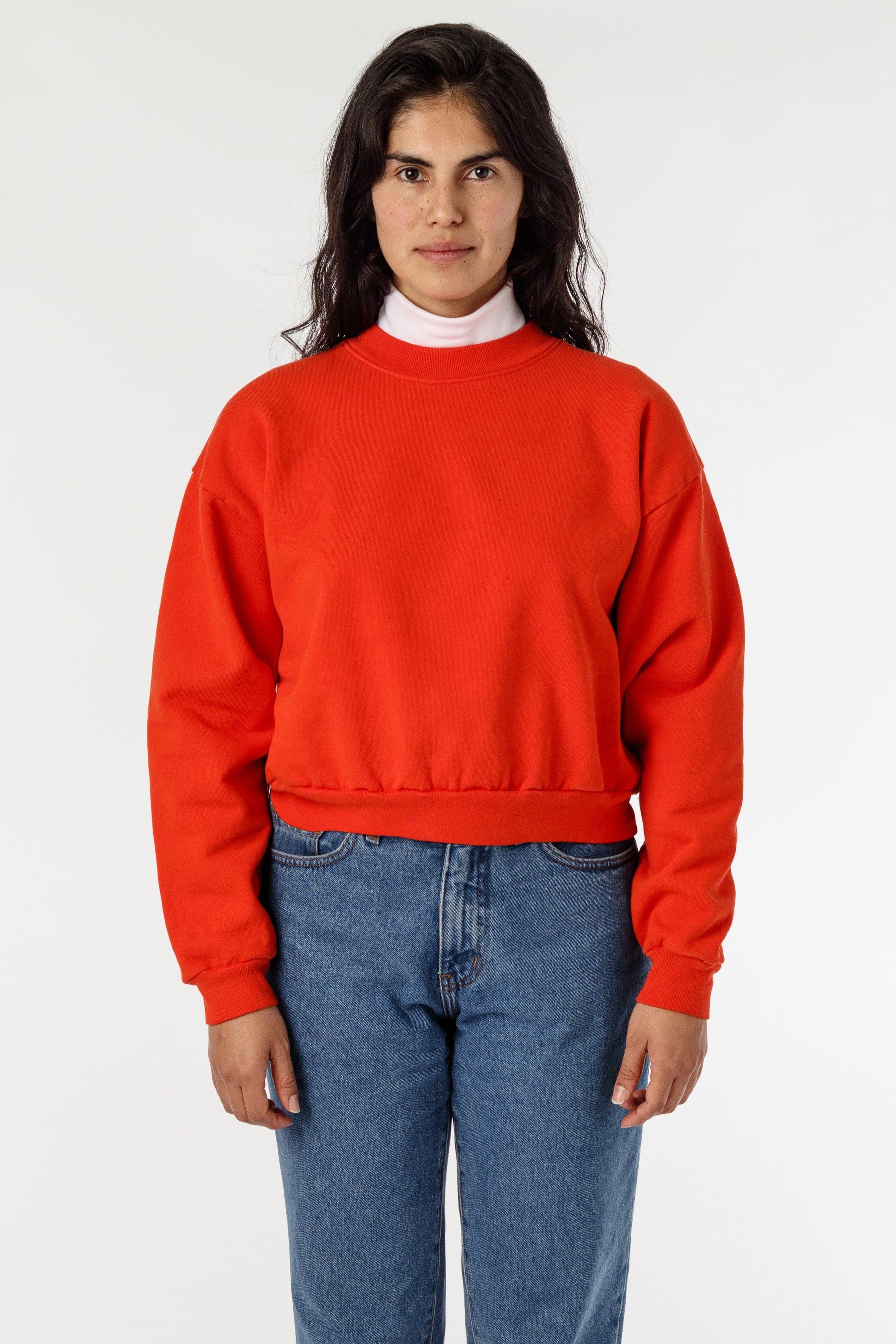 HF06 - Heavy Fleece Cropped Mock Neck Pullover (Garment Dye) - Image 8