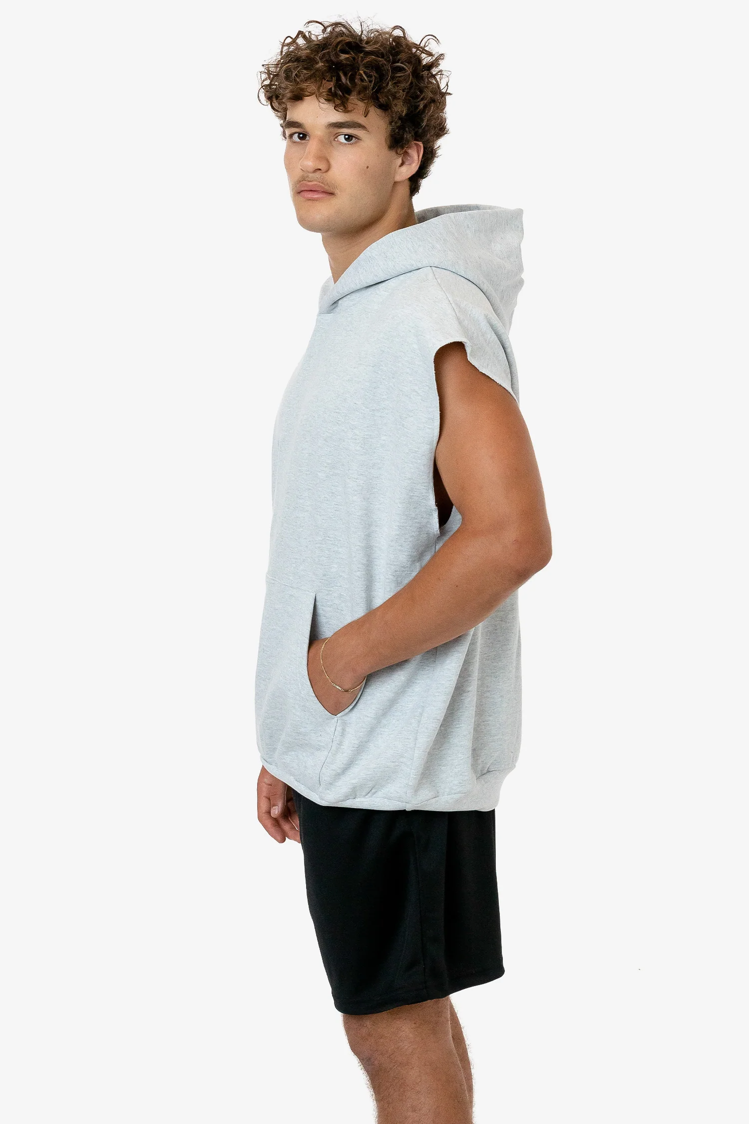 HF08 - Heavy Fleece Sleeveless Hoodie (Piece Dye) - Image 3