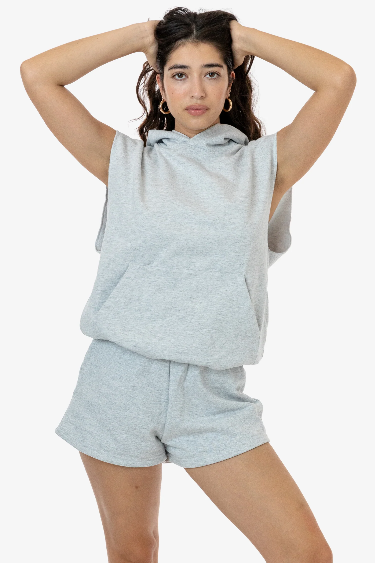 HF08 - Heavy Fleece Sleeveless Hoodie (Piece Dye) - Image 4