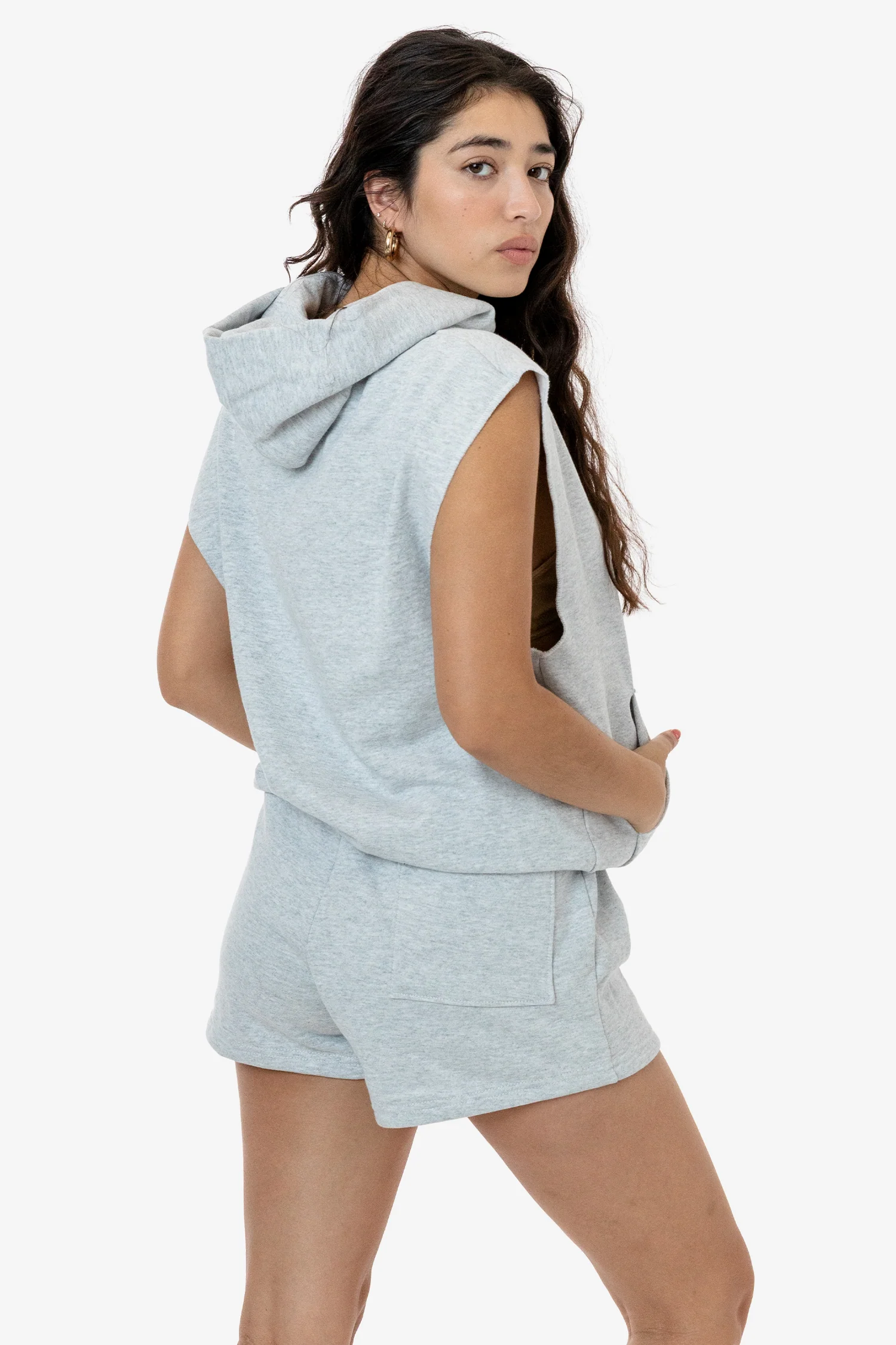 HF08 - Heavy Fleece Sleeveless Hoodie (Piece Dye) - Image 5
