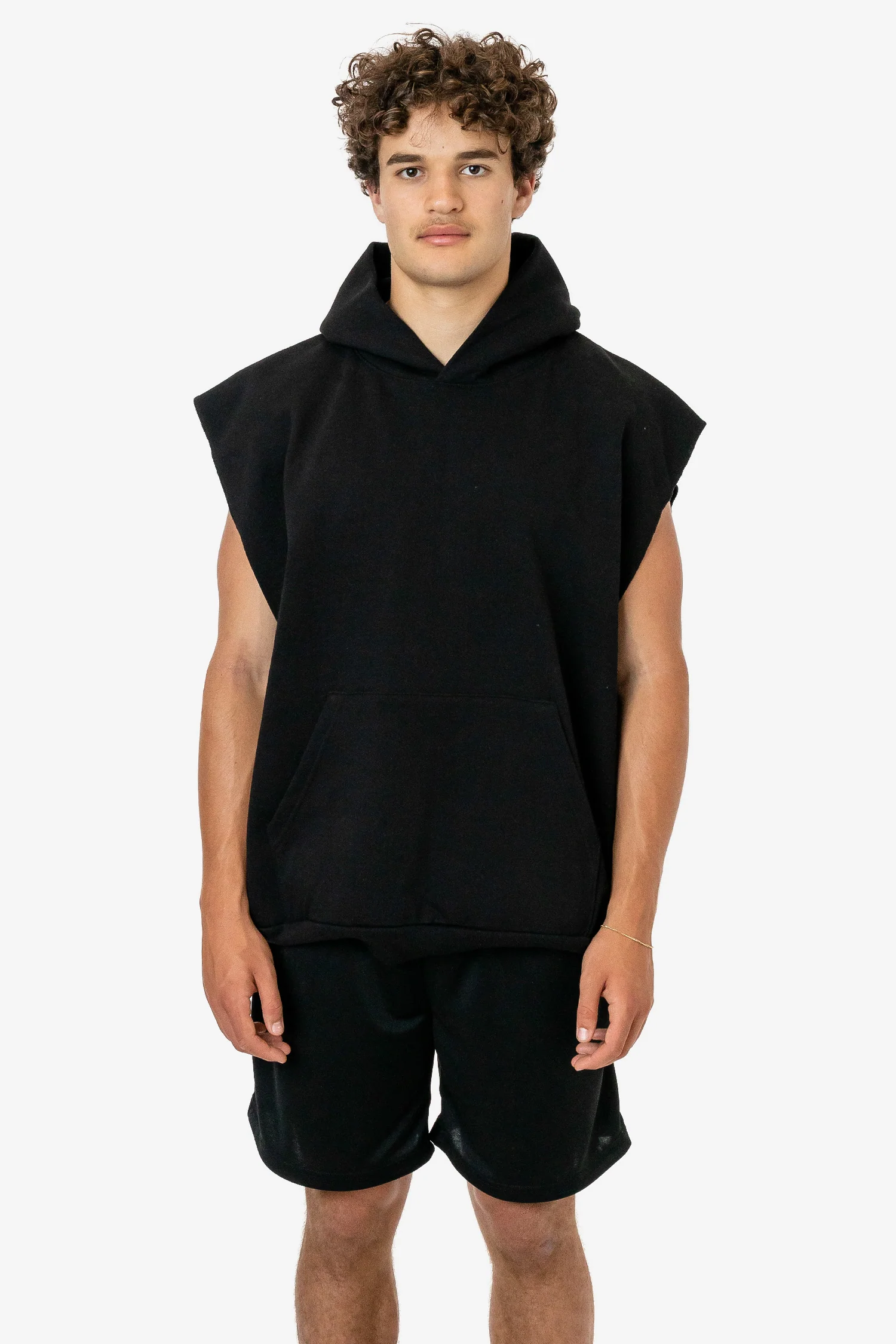 HF08 - Heavy Fleece Sleeveless Hoodie (Piece Dye) - Image 6