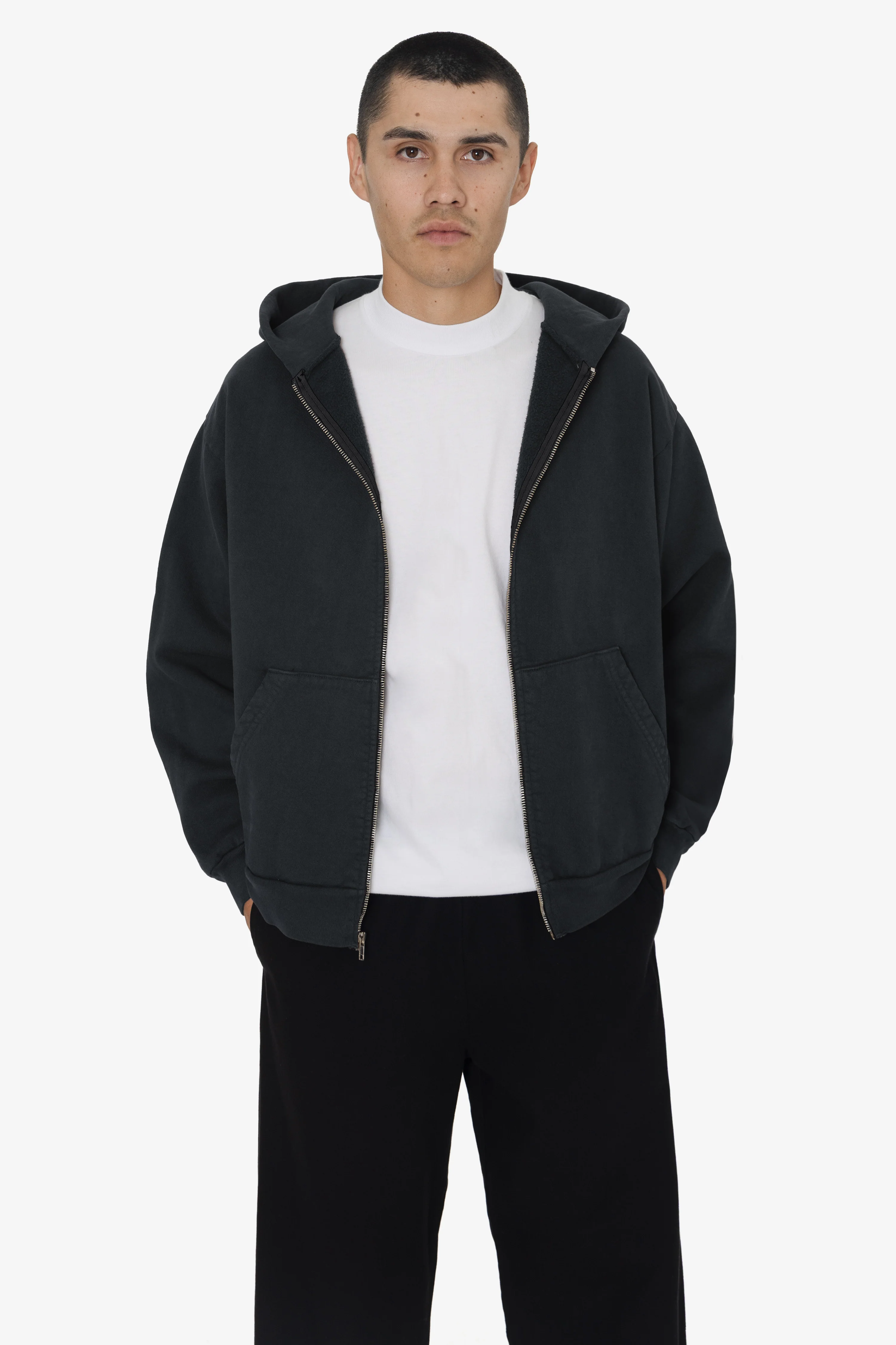 HF10 - Heavy Fleece Zip-Up Hoodie (Garment Dye) - Image 4