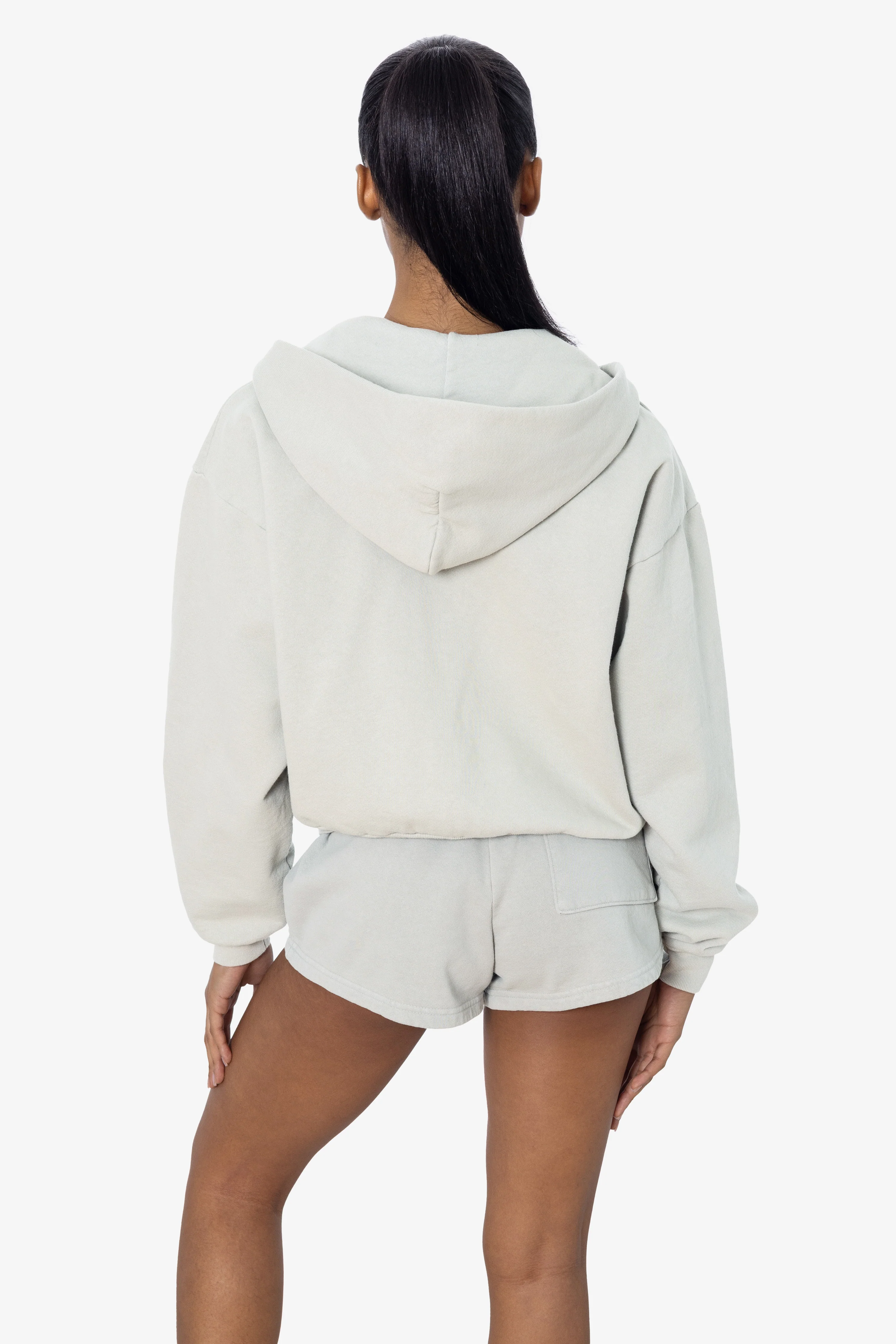 HF16 - Heavy Fleece Cropped Zip-Up Hoodie (Garment Dye) - Image 12