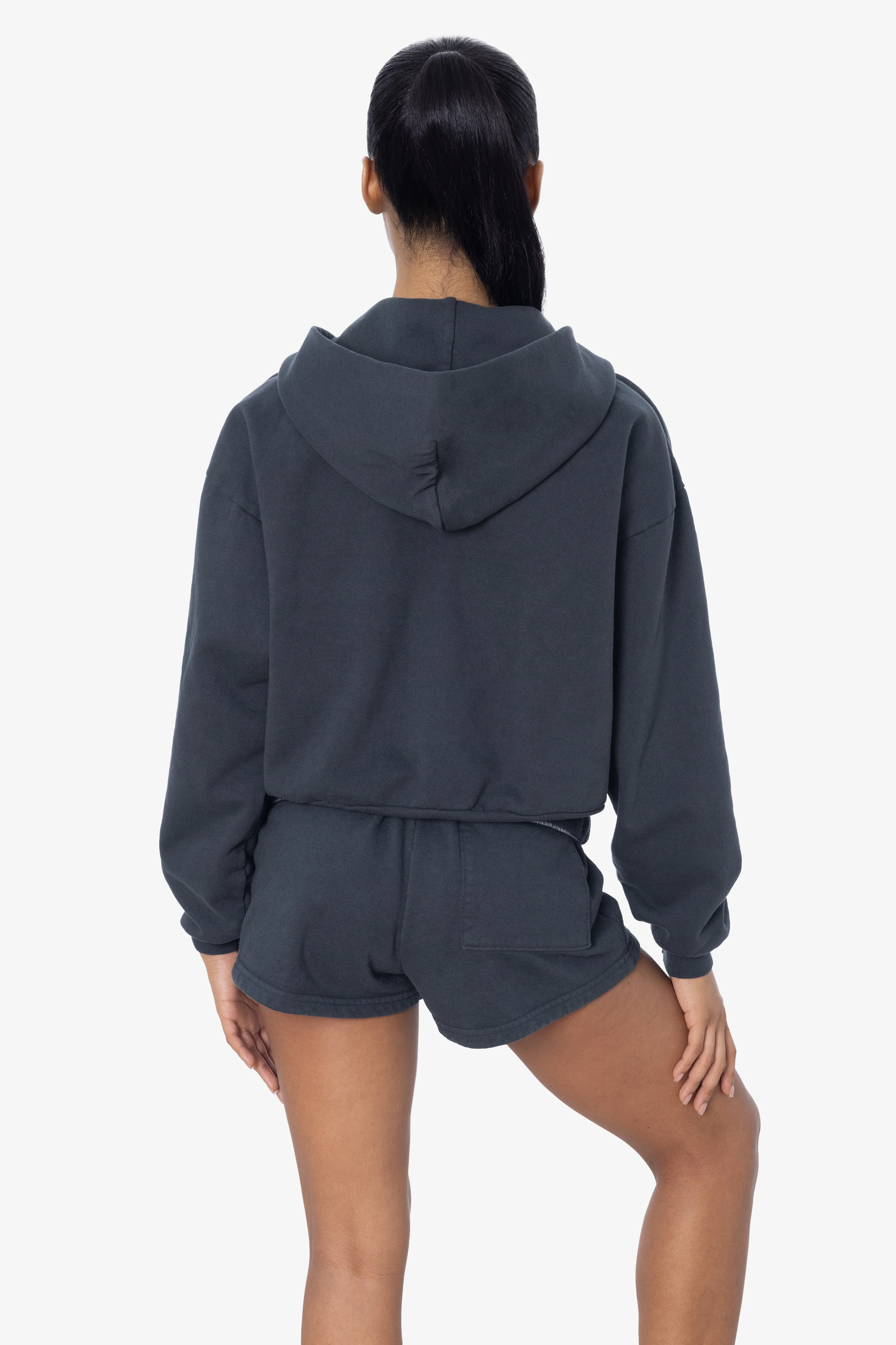 HF16 - Heavy Fleece Cropped Zip-Up Hoodie (Garment Dye) - Image 26