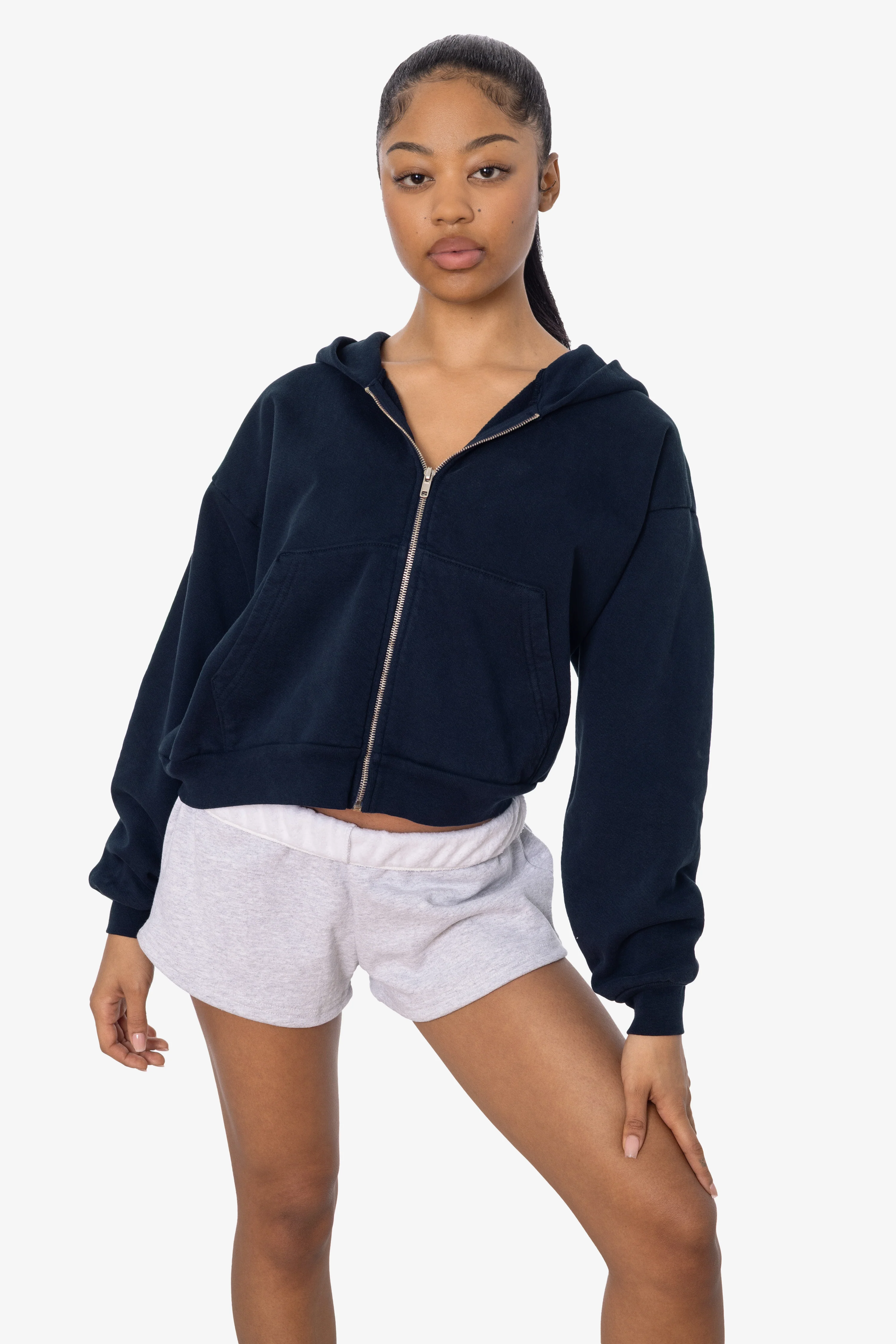 HF16 - Heavy Fleece Cropped Zip-Up Hoodie (Garment Dye) - Image 33