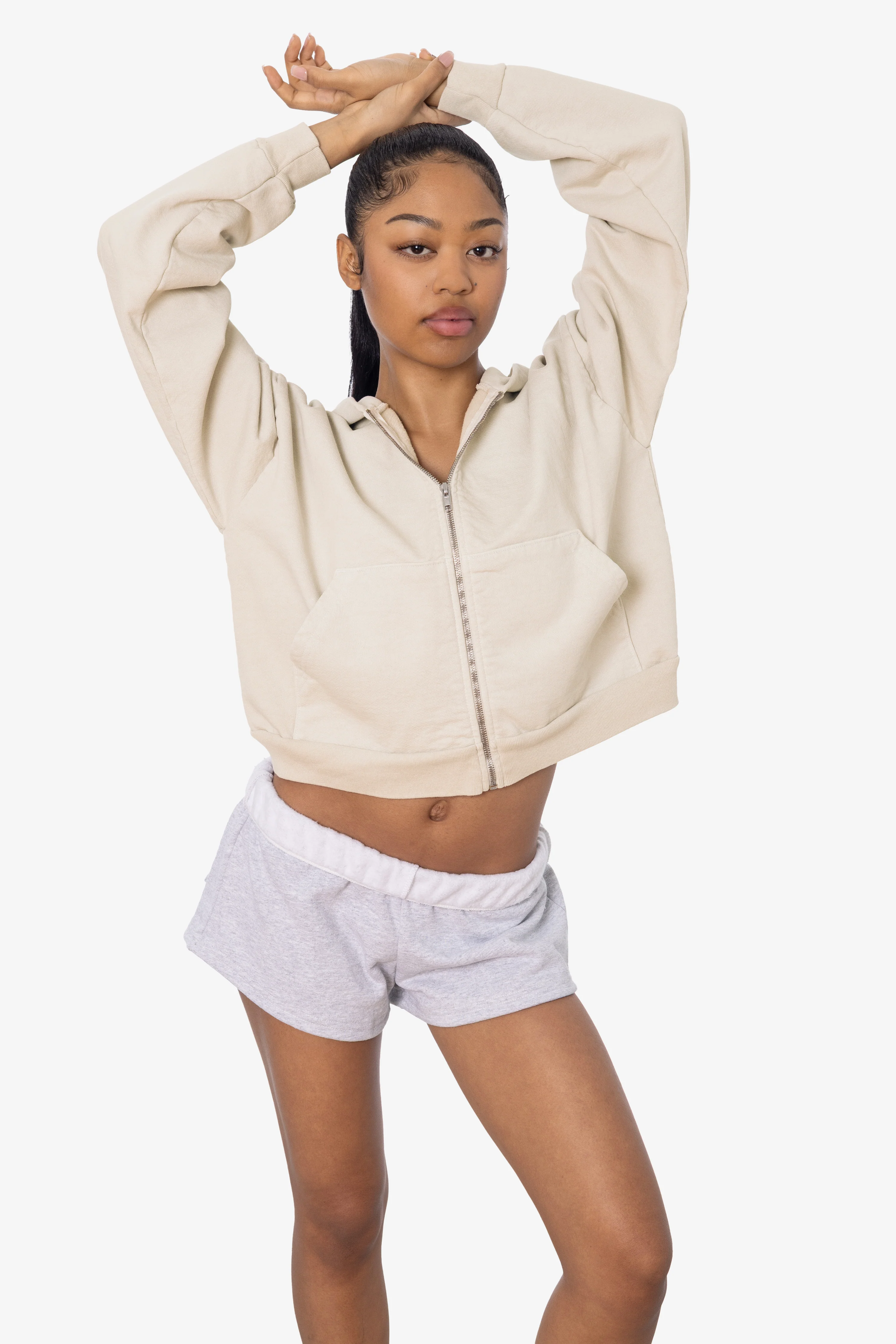 HF16 - Heavy Fleece Cropped Zip-Up Hoodie (Garment Dye) - Image 36