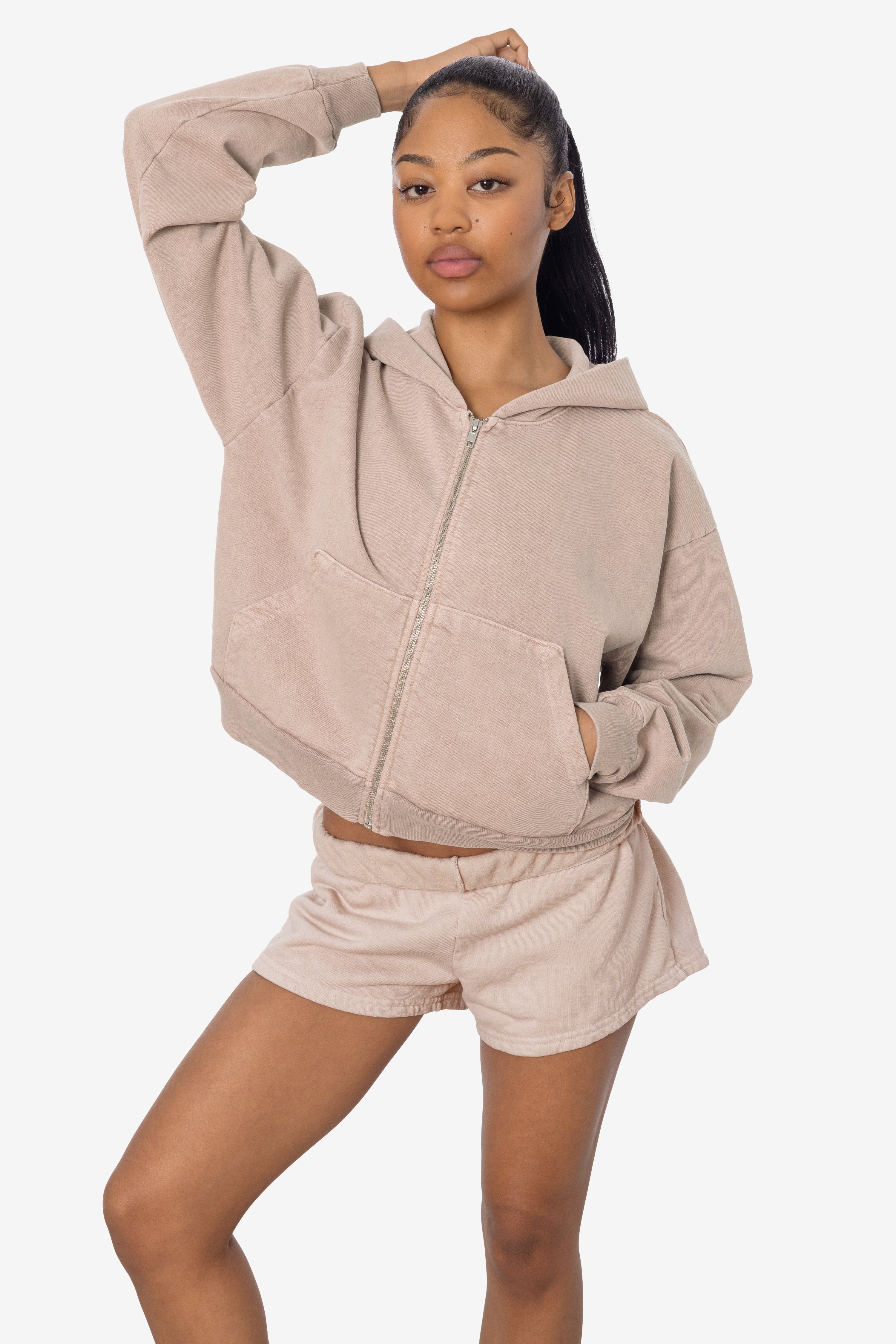 HF16 - Heavy Fleece Cropped Zip-Up Hoodie (Garment Dye) - Image 38