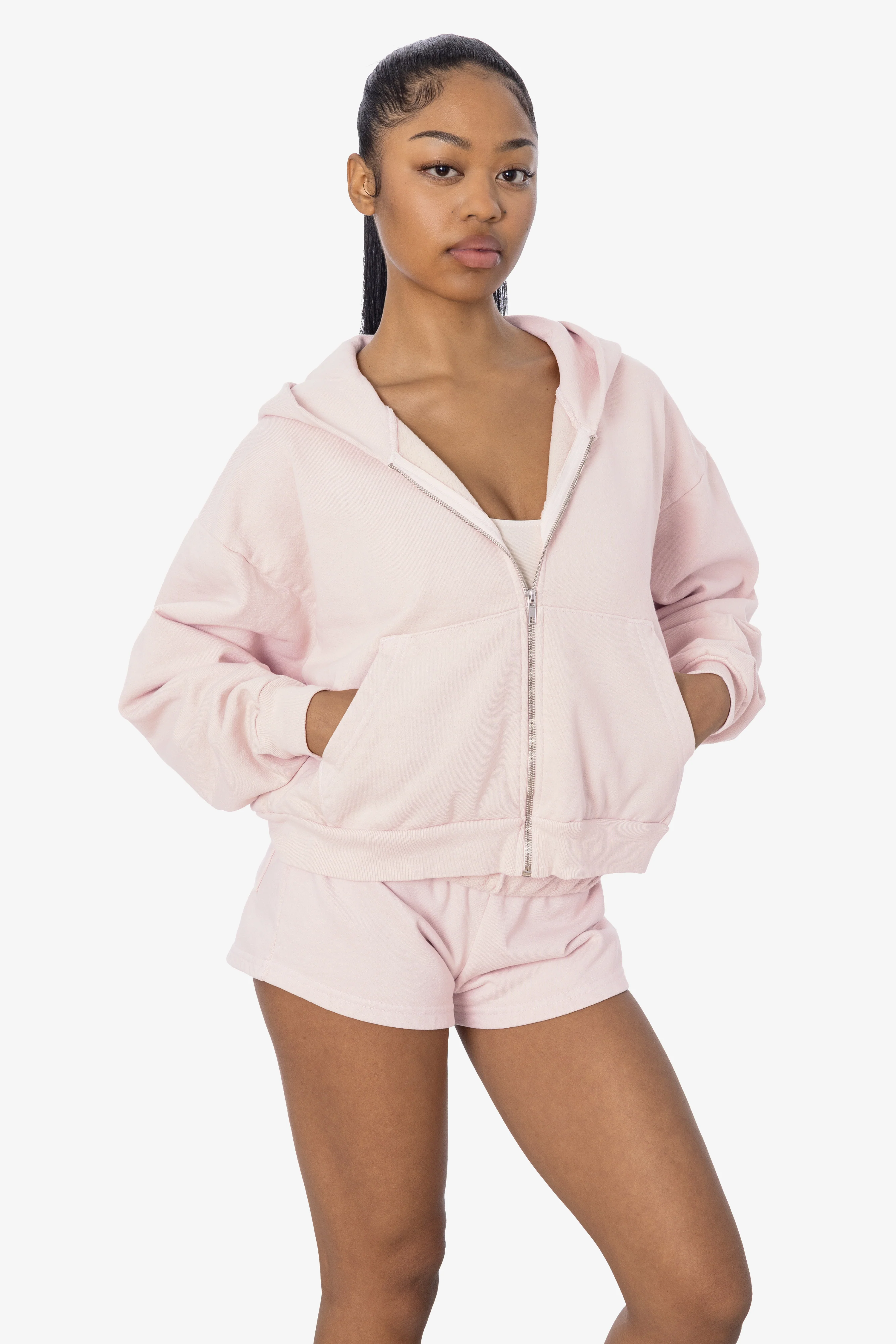 HF16 - Heavy Fleece Cropped Zip-Up Hoodie (Garment Dye) - Image 40