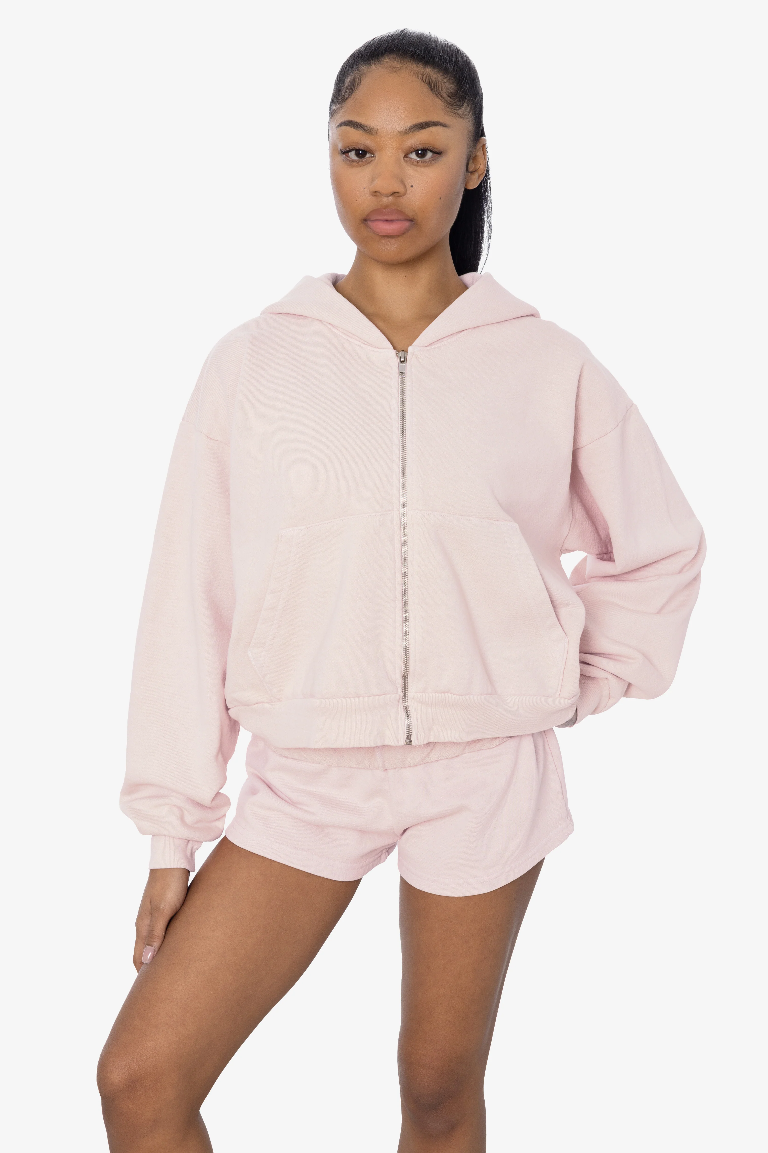 HF16 - Heavy Fleece Cropped Zip-Up Hoodie (Garment Dye) - Image 42