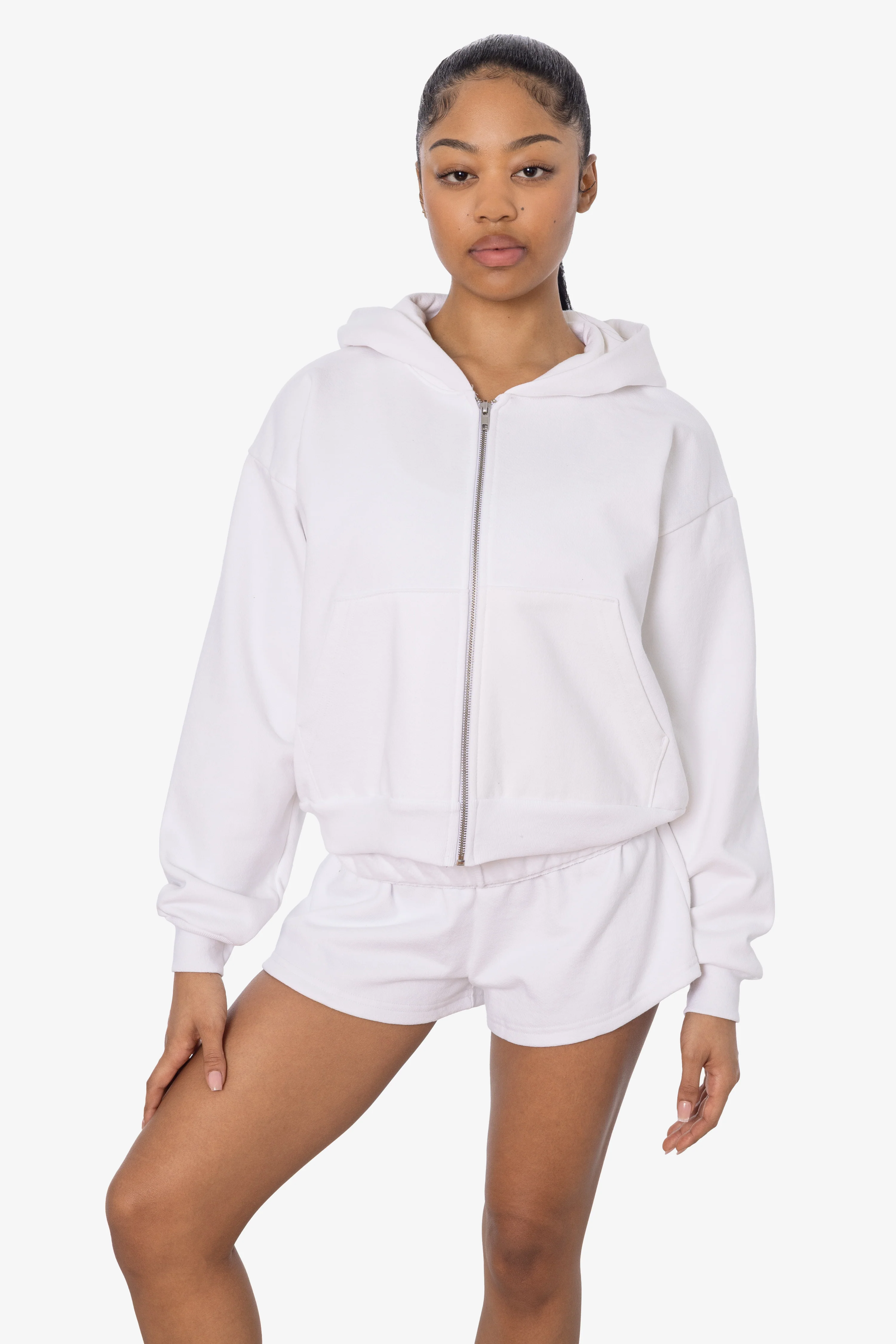 HF16 - Heavy Fleece Cropped Zip-Up Hoodie (Garment Dye) - Image 44