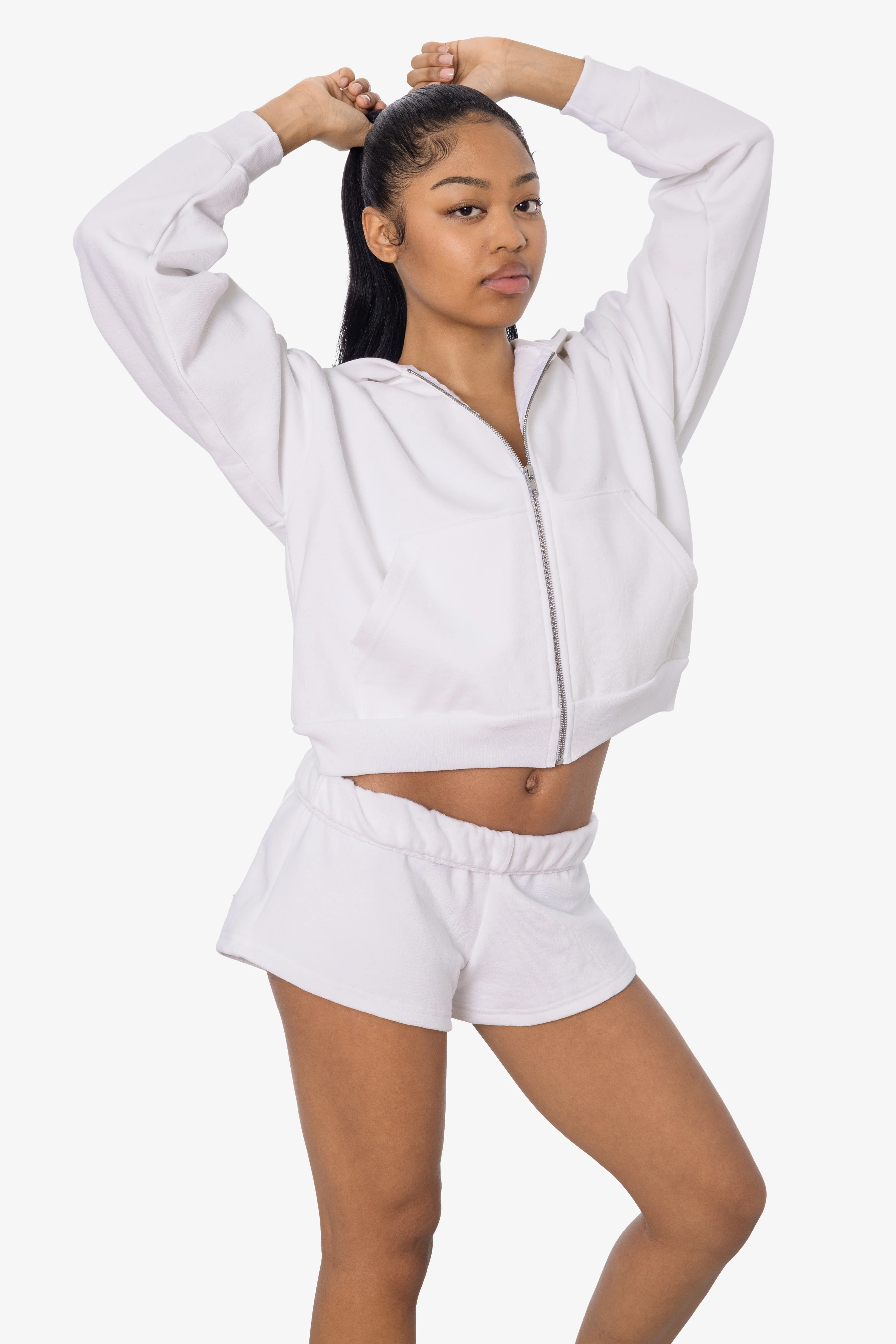 HF16 - Heavy Fleece Cropped Zip-Up Hoodie (Garment Dye) - Image 45