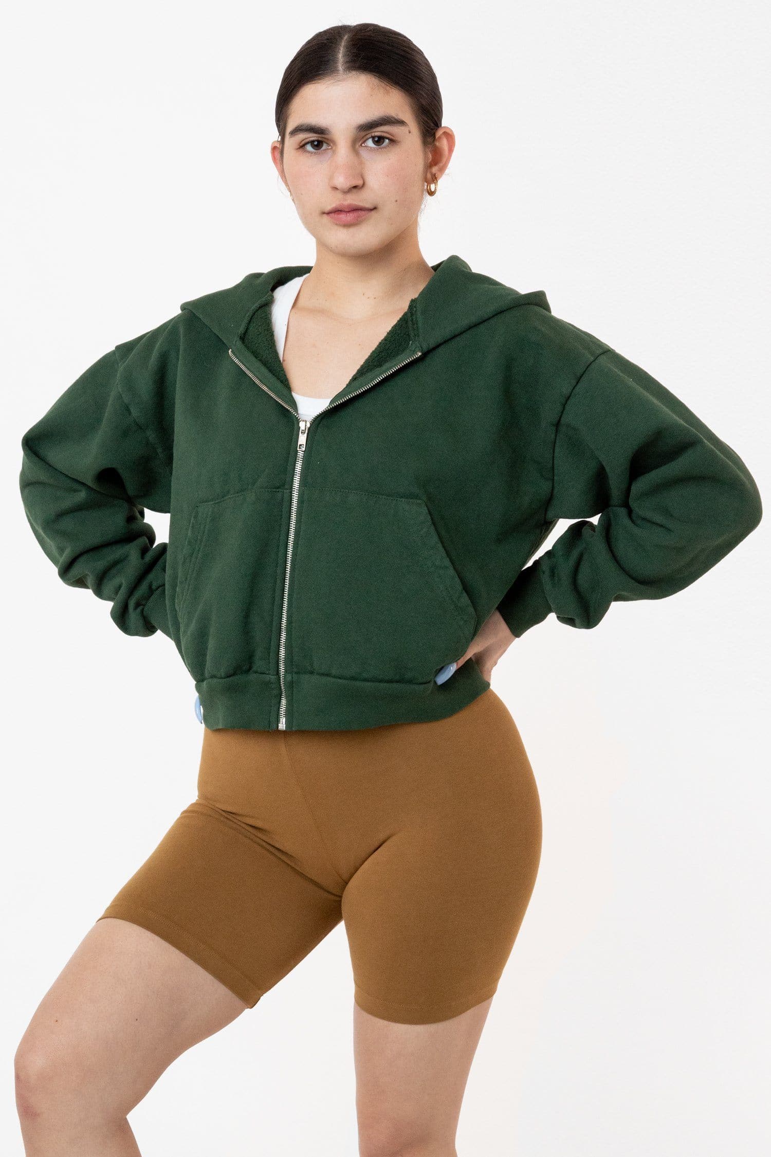 HF16 - Heavy Fleece Cropped Zip-Up Hoodie (Garment Dye) - Image 57