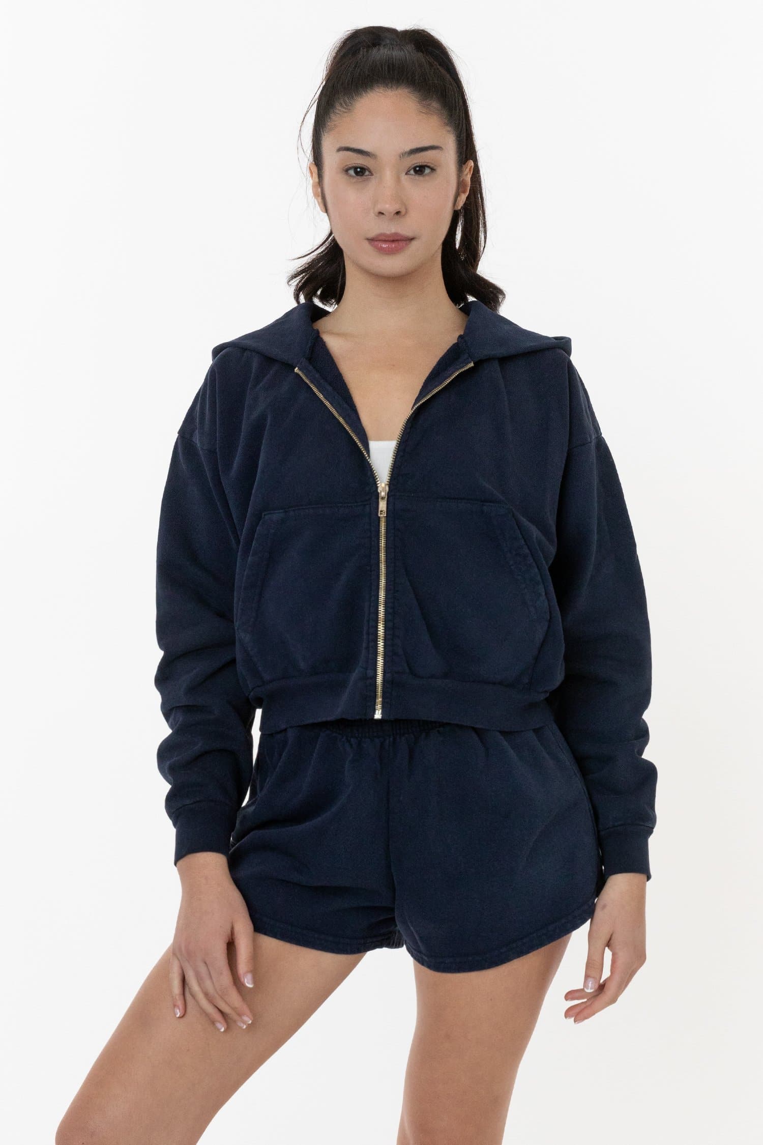 HF16 - Heavy Fleece Cropped Zip-Up Hoodie (Garment Dye) - Image 60
