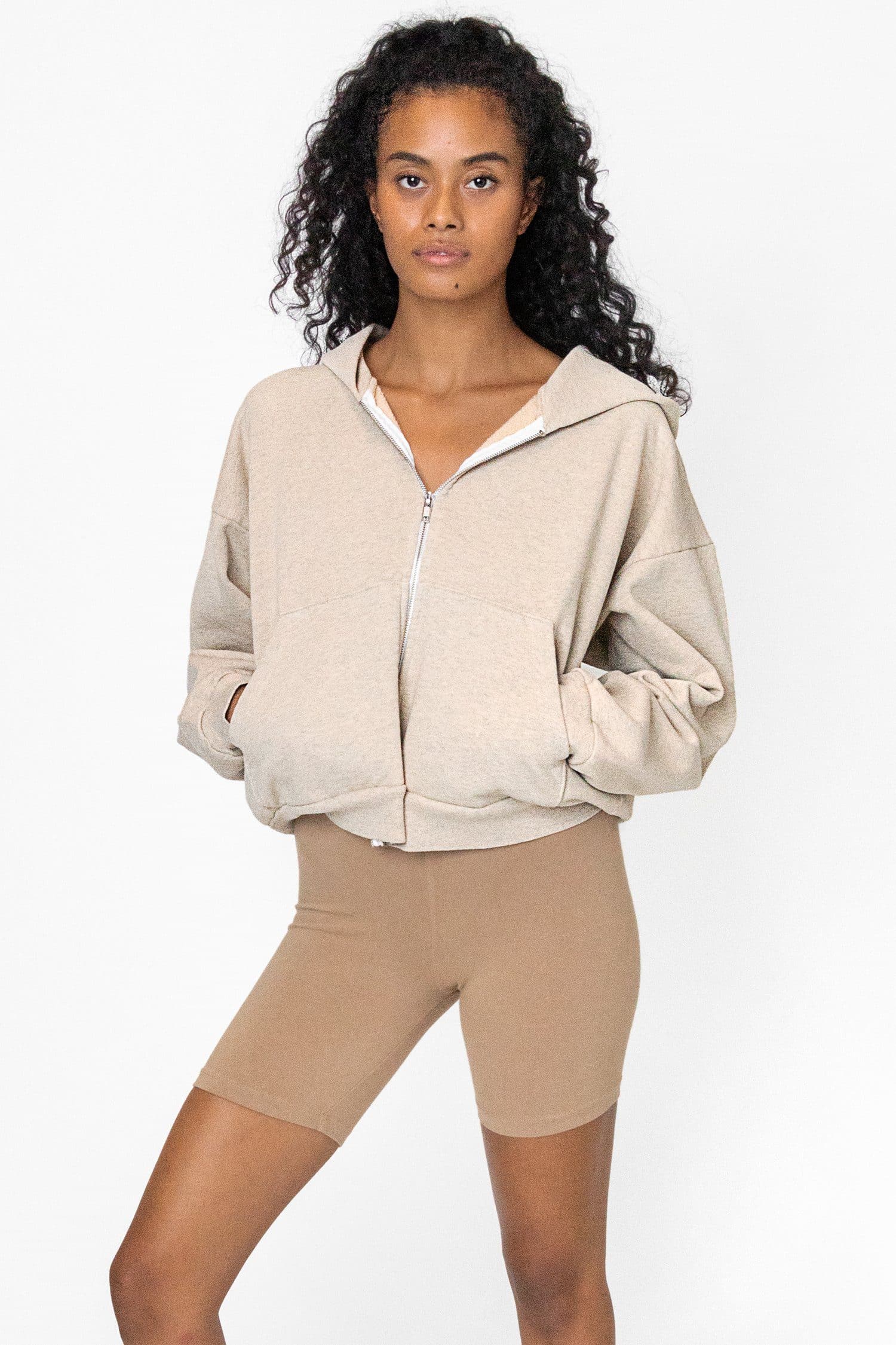 HF16 - Heavy Fleece Cropped Zip-Up Hoodie (Garment Dye) - Image 61