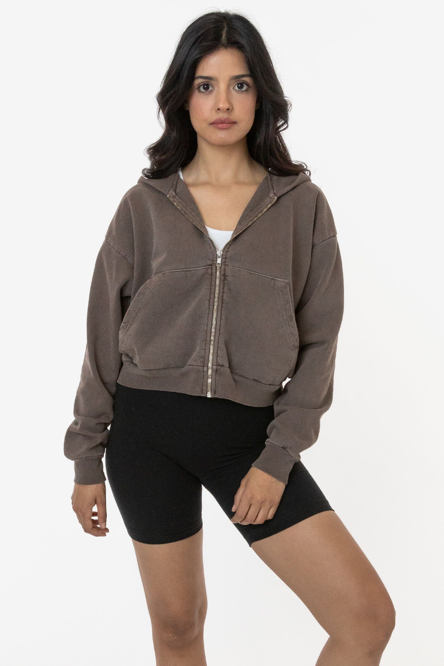 HF16 - Heavy Fleece Cropped Zip-Up Hoodie (Garment Dye) - Image 63