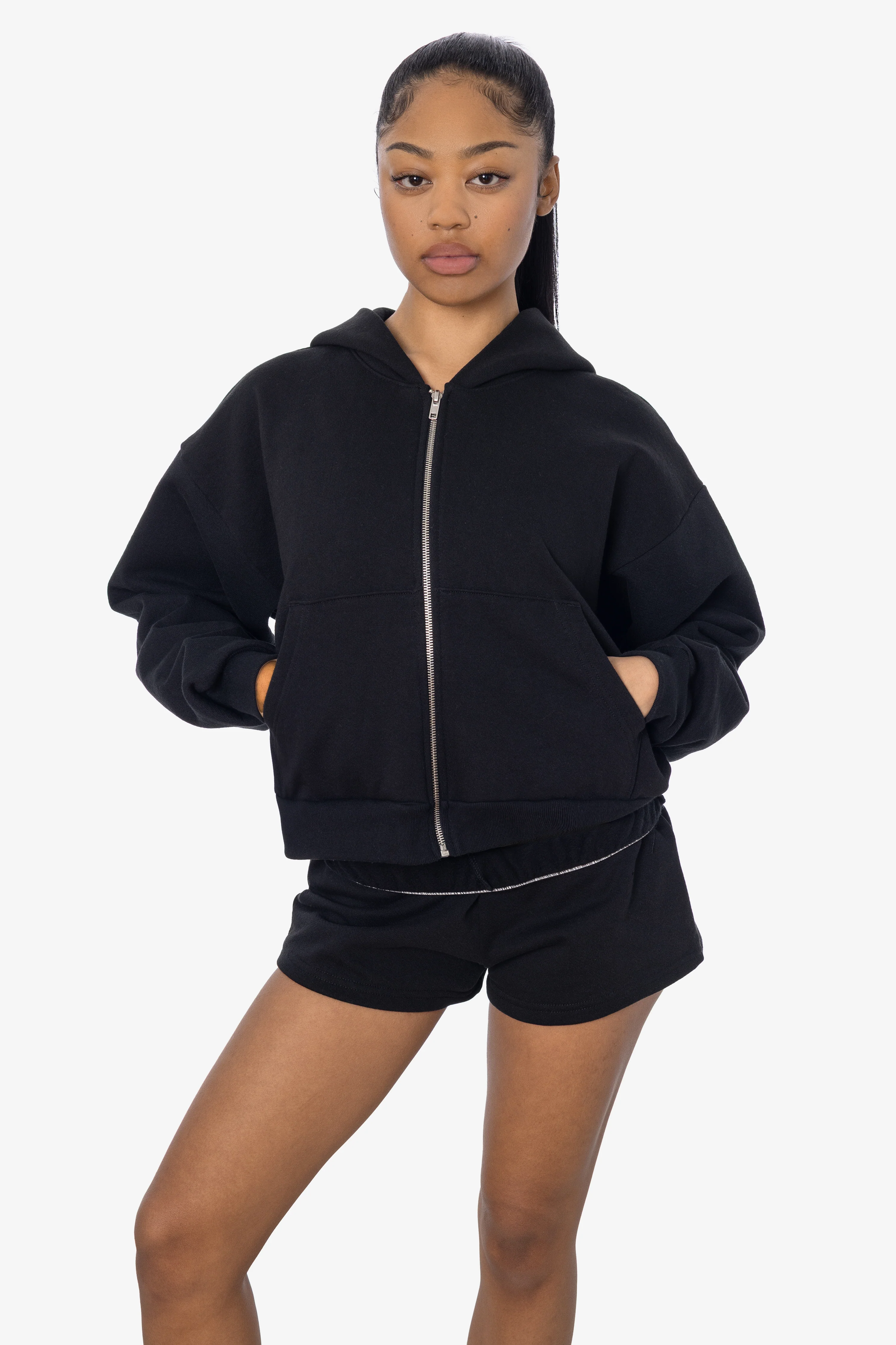 HF16 - Heavy Fleece Cropped Zip-Up Hoodie (Garment Dye) - Image 8