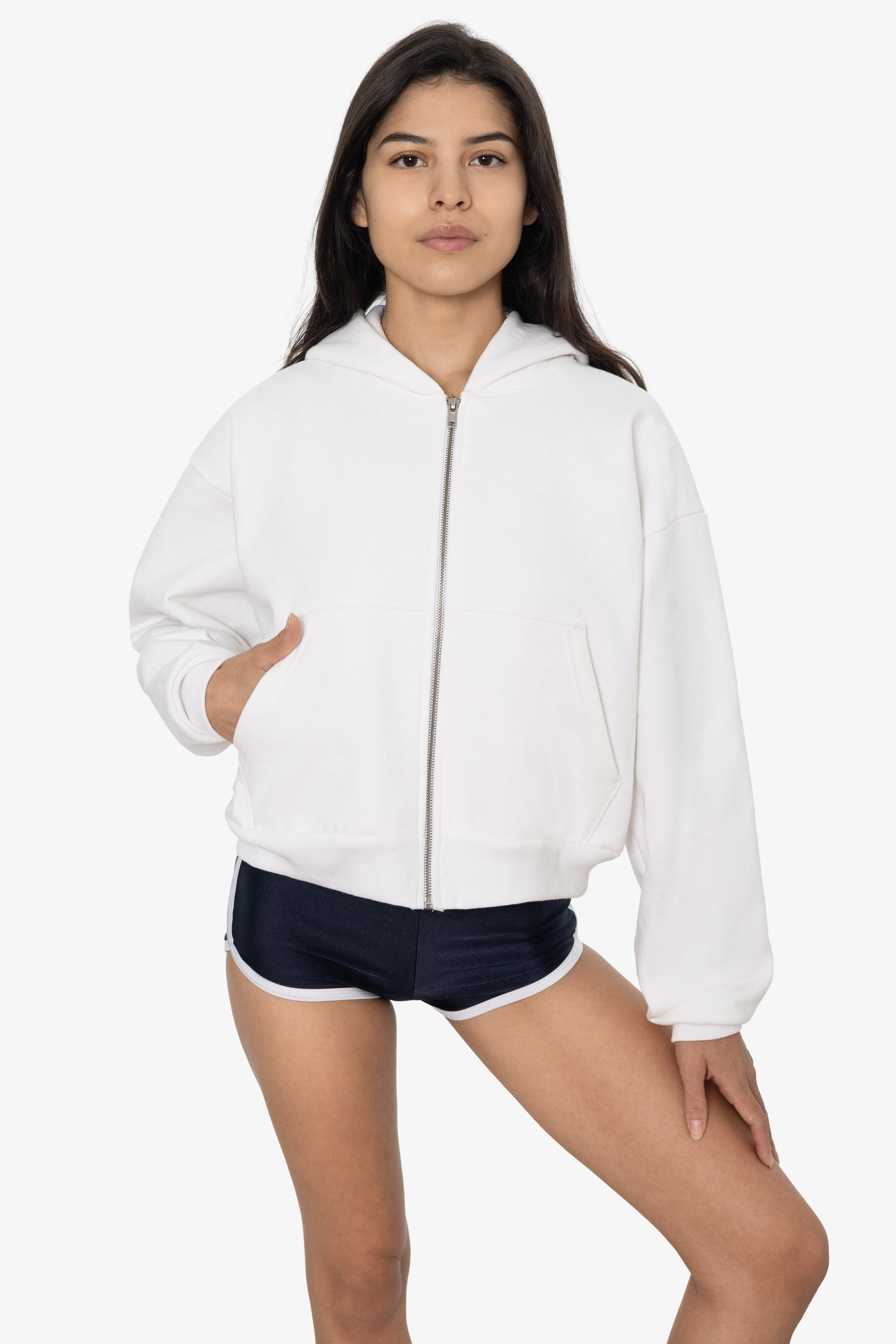 HF16 - Heavy Fleece Cropped Zip-Up Hoodie (Piece Dye) - Image 11