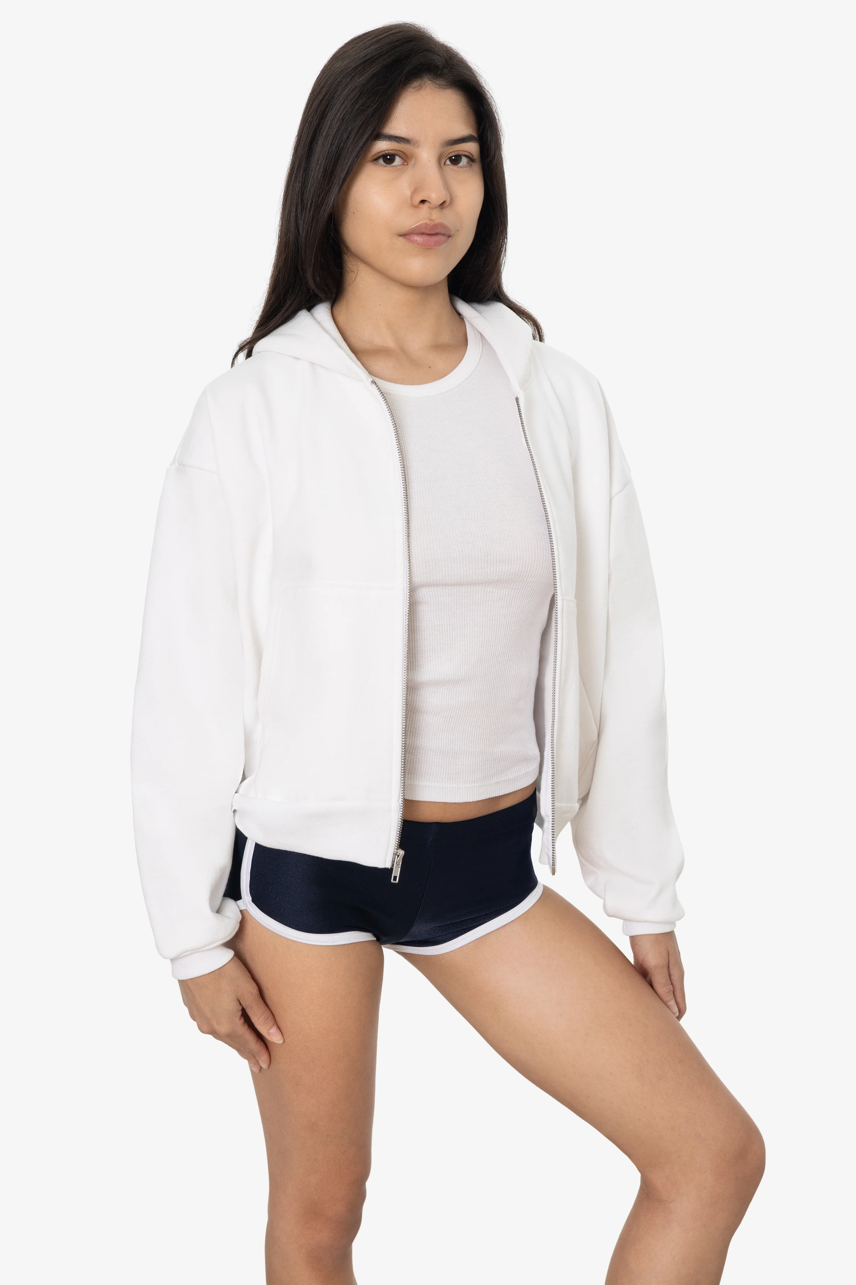 HF16 - Heavy Fleece Cropped Zip-Up Hoodie (Piece Dye) - Image 12