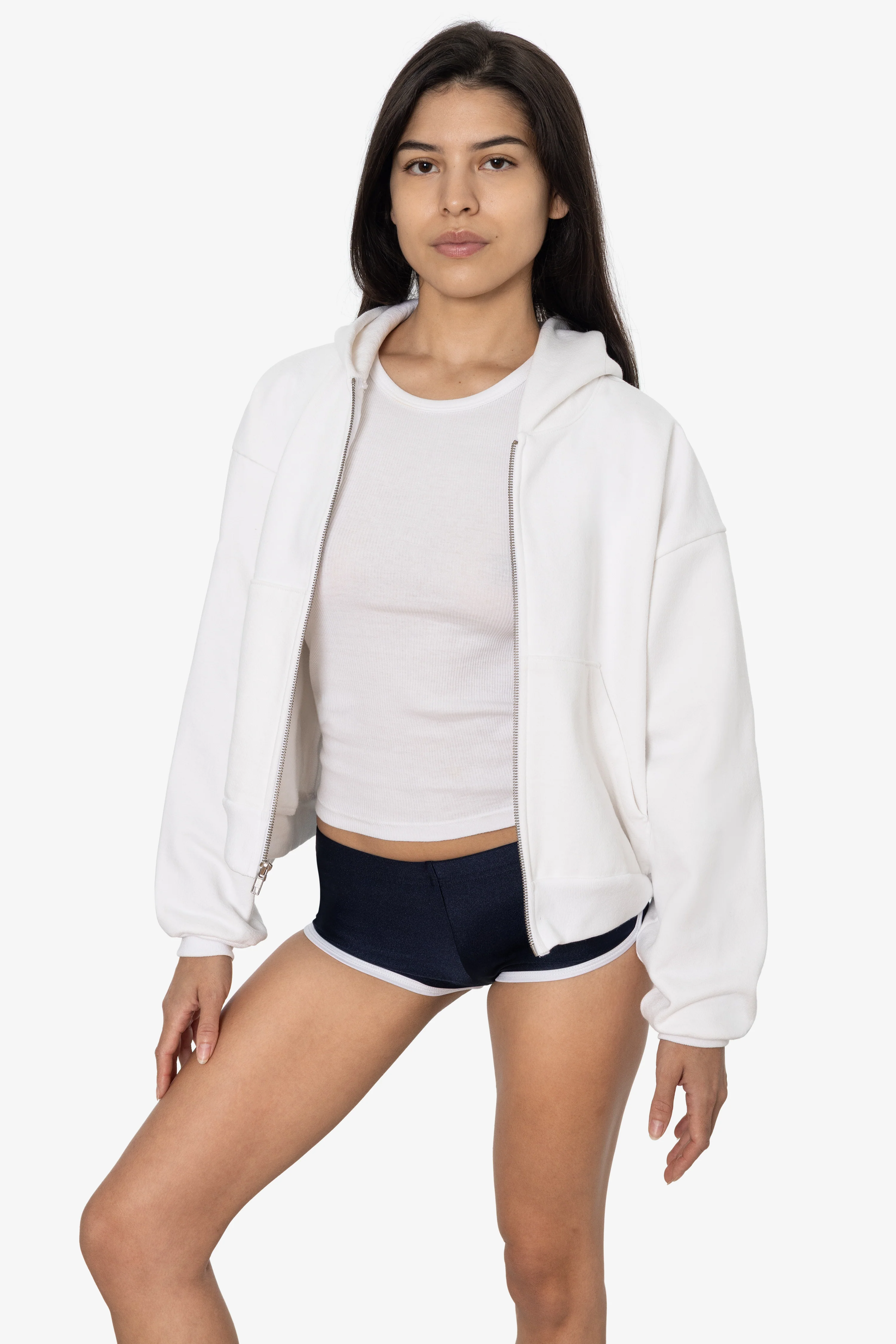 HF16 - Heavy Fleece Cropped Zip-Up Hoodie (Piece Dye) - Image 13