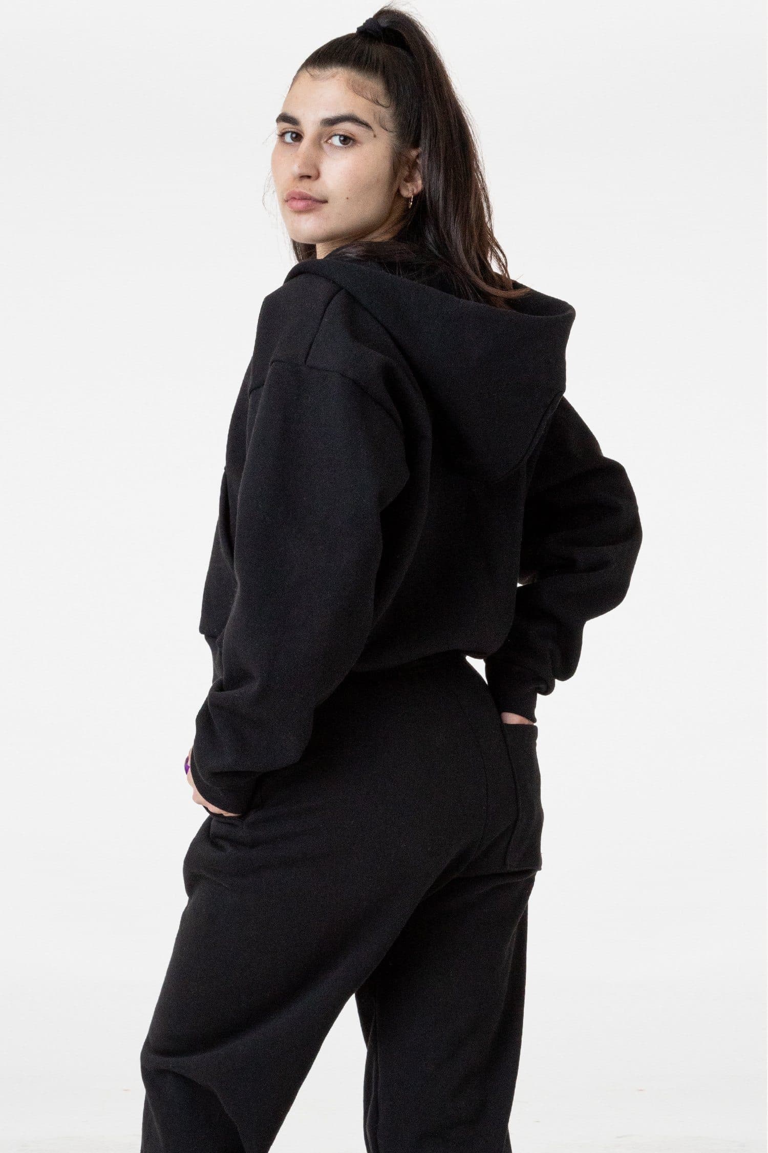 HF16 - Heavy Fleece Cropped Zip-Up Hoodie (Piece Dye) - Image 15
