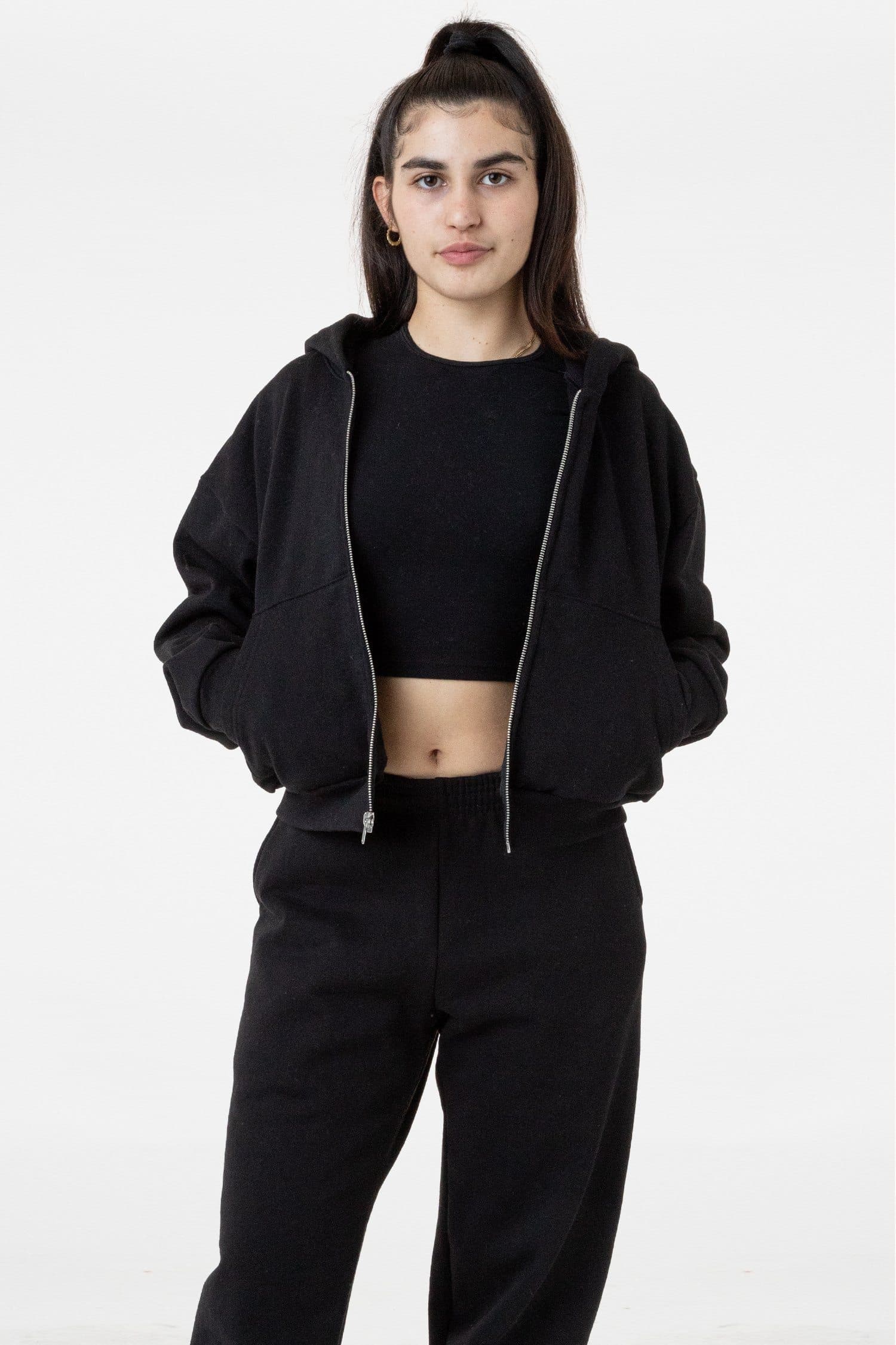 HF16 - Heavy Fleece Cropped Zip-Up Hoodie (Piece Dye) - Image 21