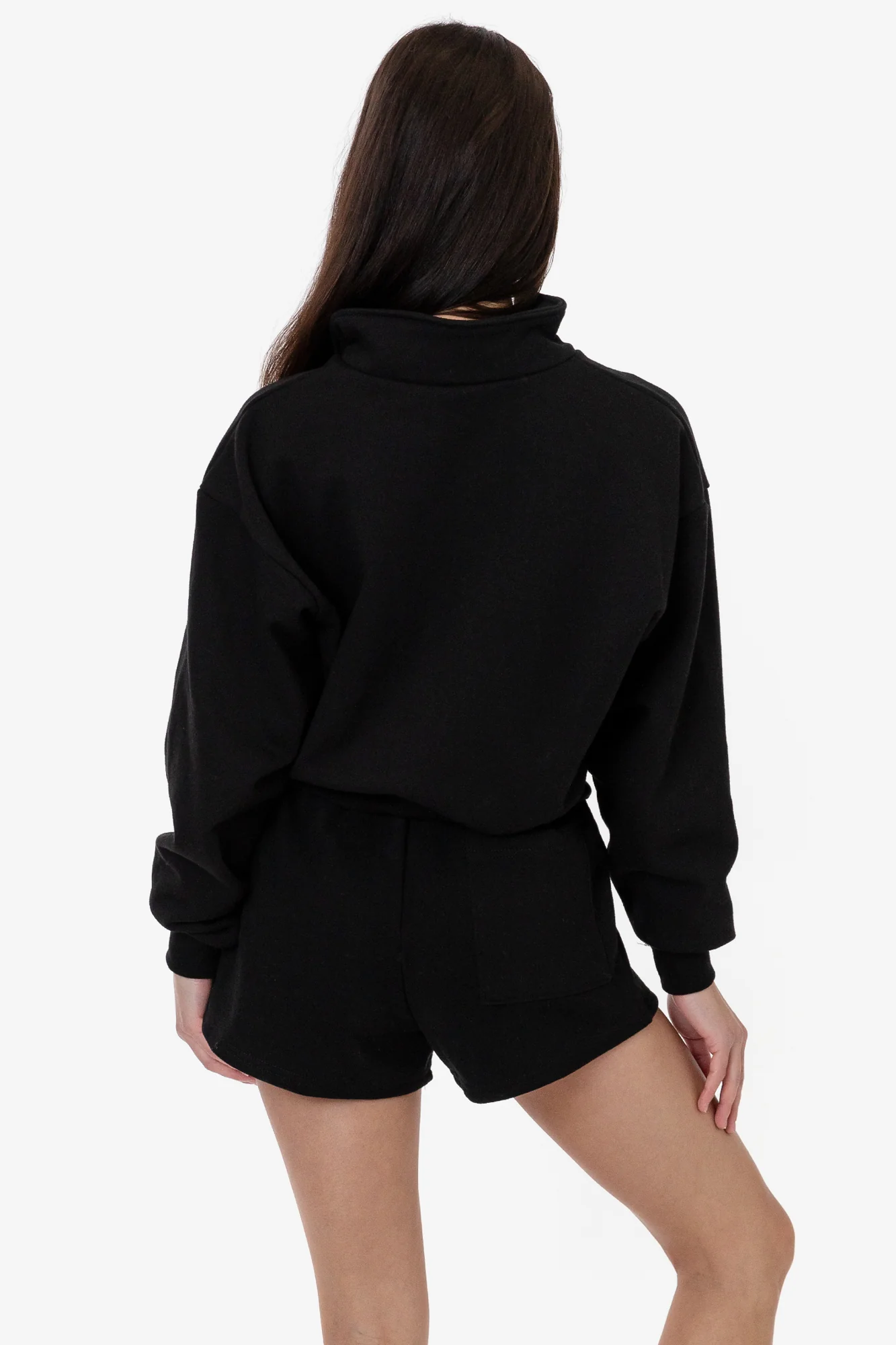 HF326 - Heavy Fleece Cropped Half Zip Pullover (Piece Dye) - Image 6
