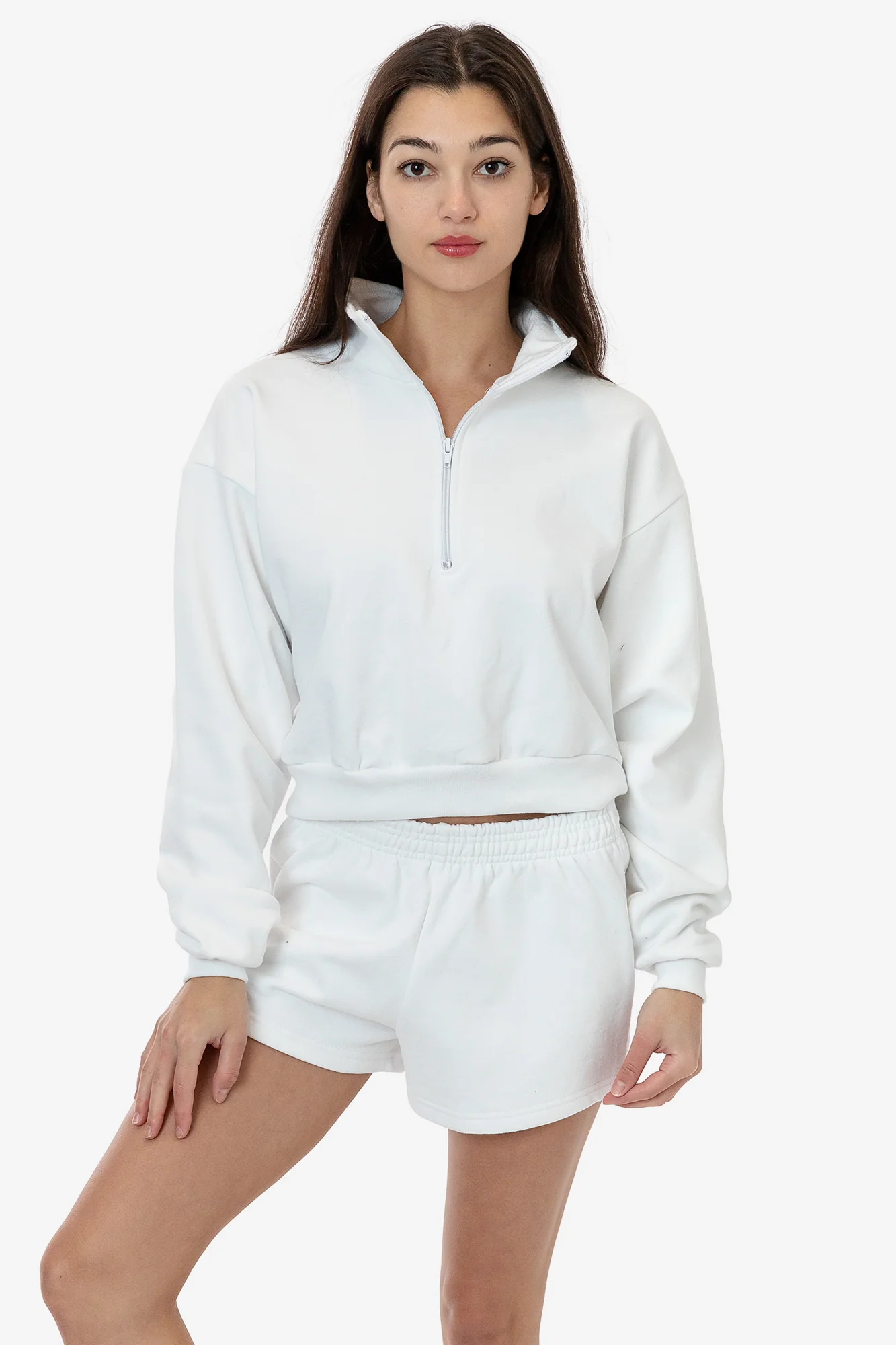 HF326 - Heavy Fleece Cropped Half Zip Pullover (Piece Dye) - Image 7