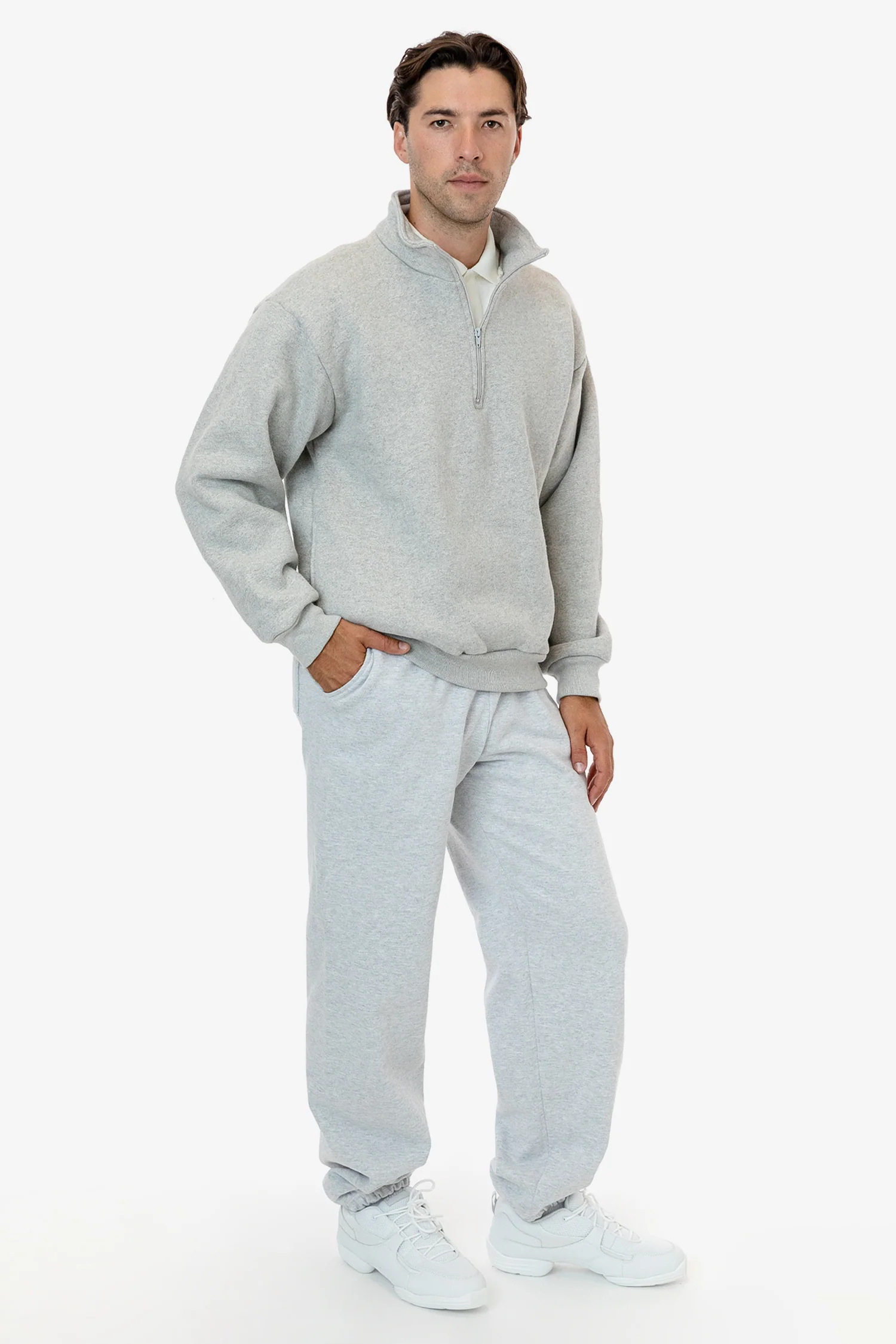 HFX428 - Unisex Heavy Fleece Half Zip Pullover (Piece Dye) - Image 5